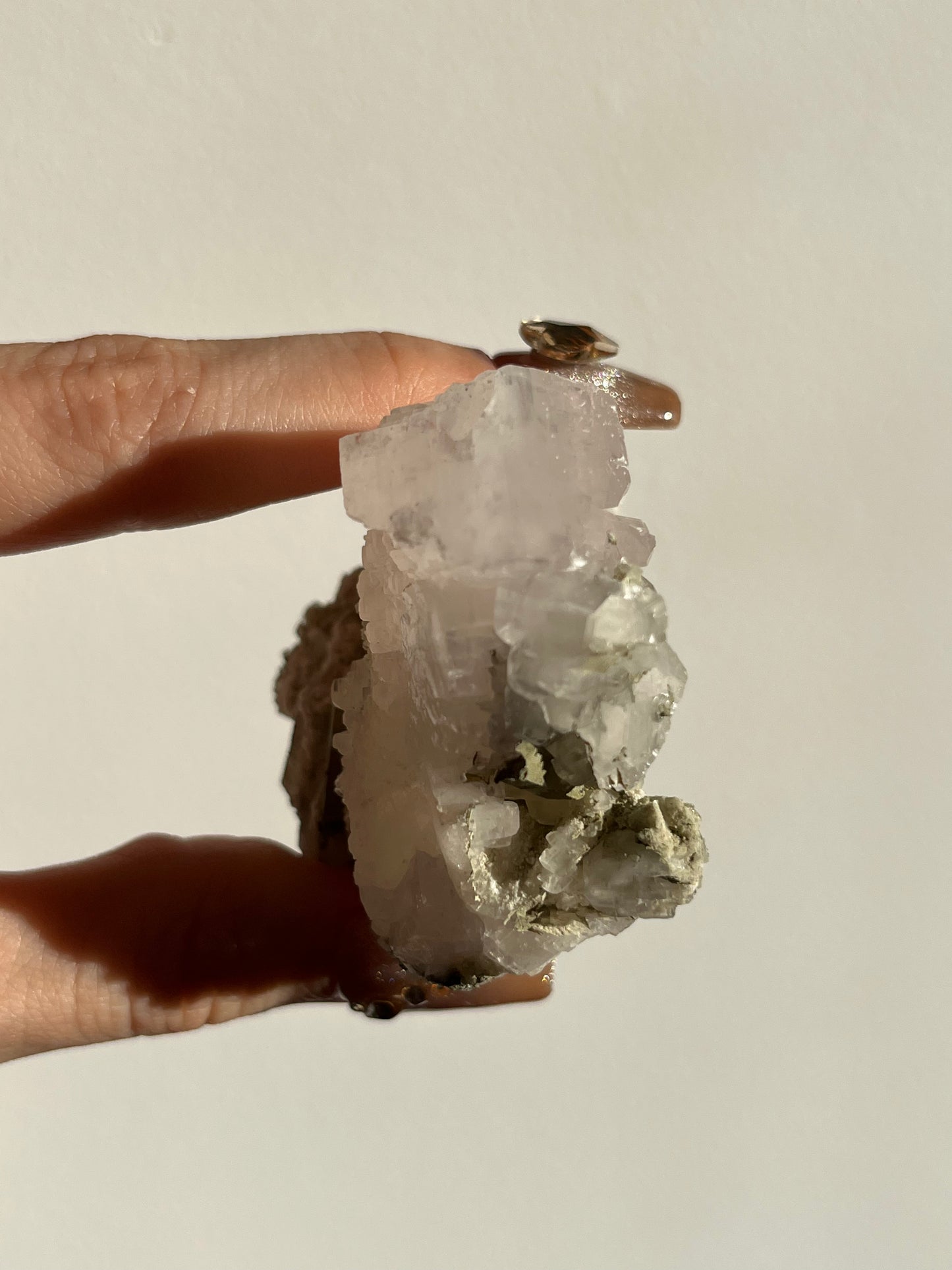 Pink Pagoda Calcite and Chlorite Coated Quartz Specimen E