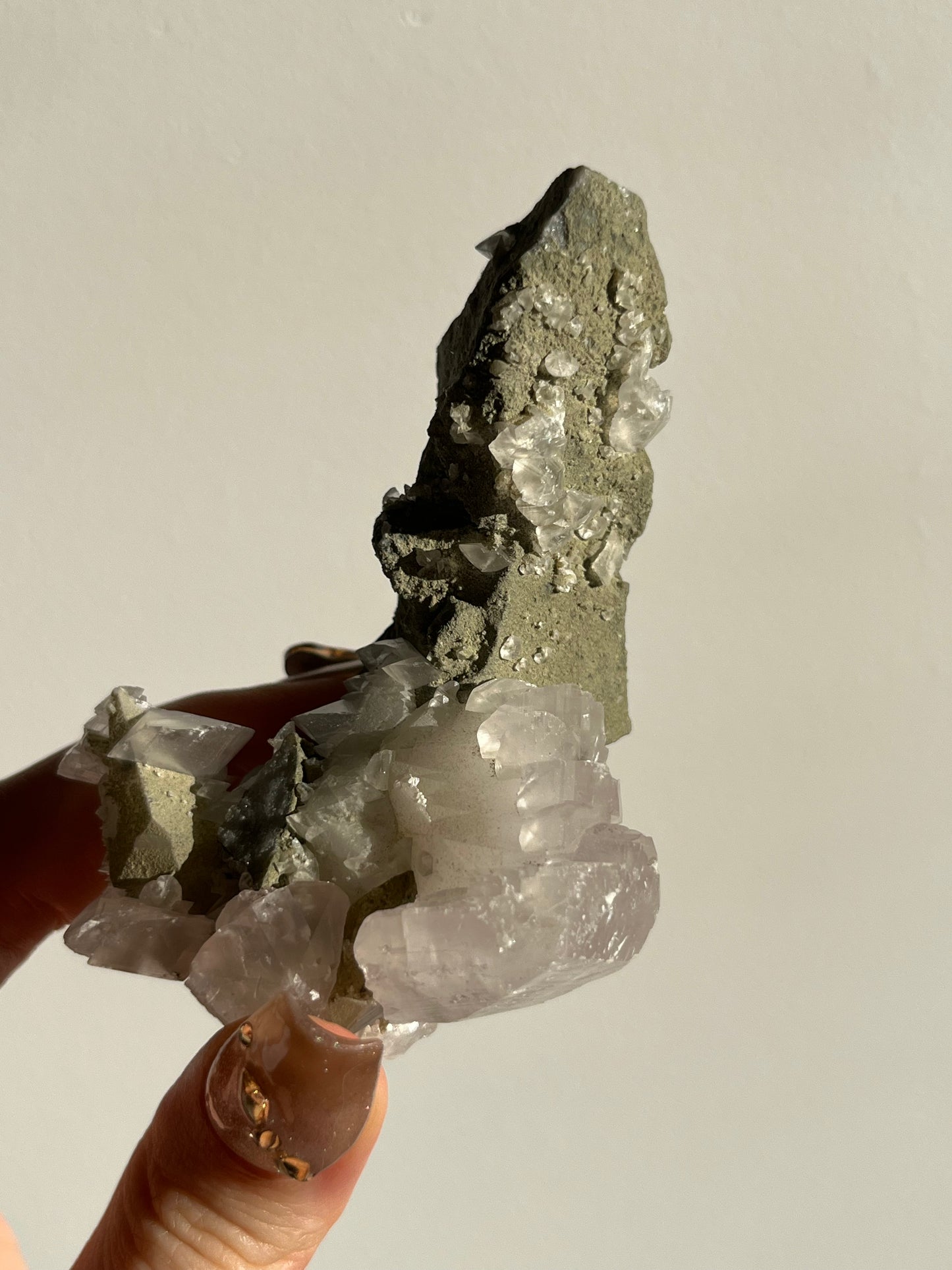 Pink Pagoda Calcite and Chlorite Coated Quartz Specimen G