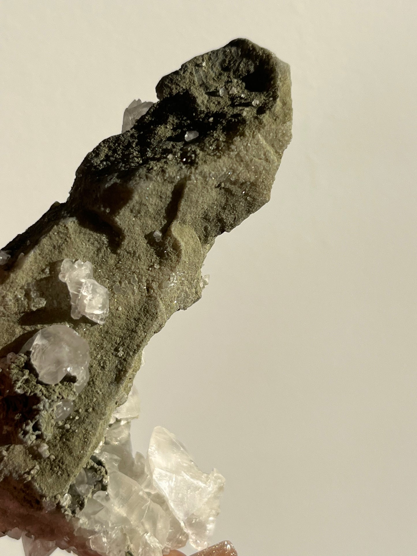 Pink Pagoda Calcite and Chlorite Coated Quartz Specimen G