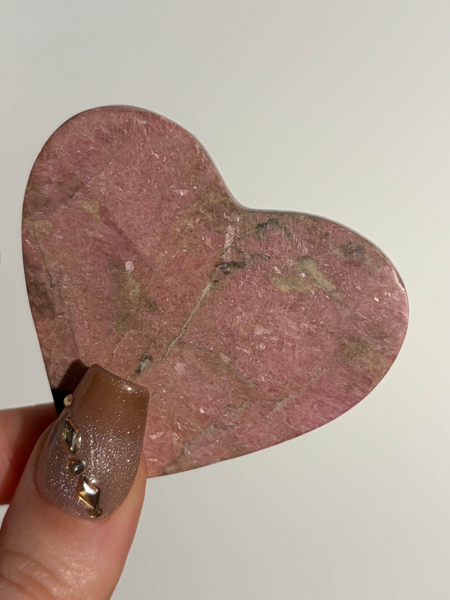 Indonesian Rhodonite and Manganese Included Heart F