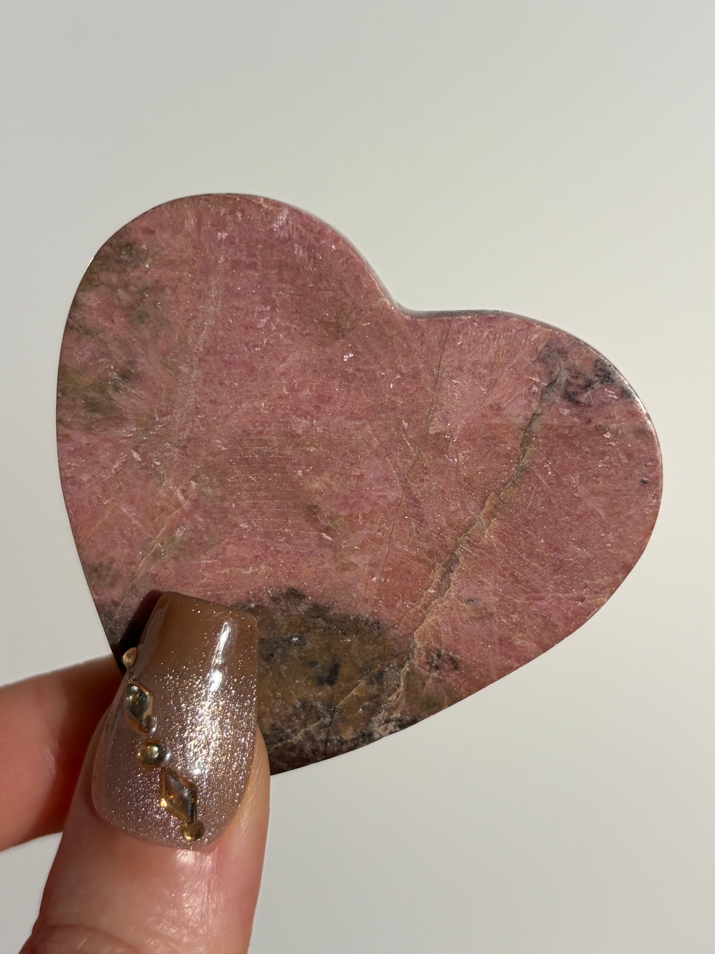 Indonesian Rhodonite and Manganese Included Heart I