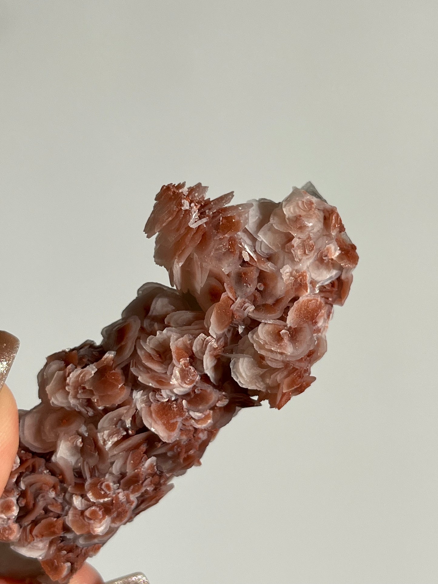 Pink Sakura Blossom Calcite on Quartz Specimen C