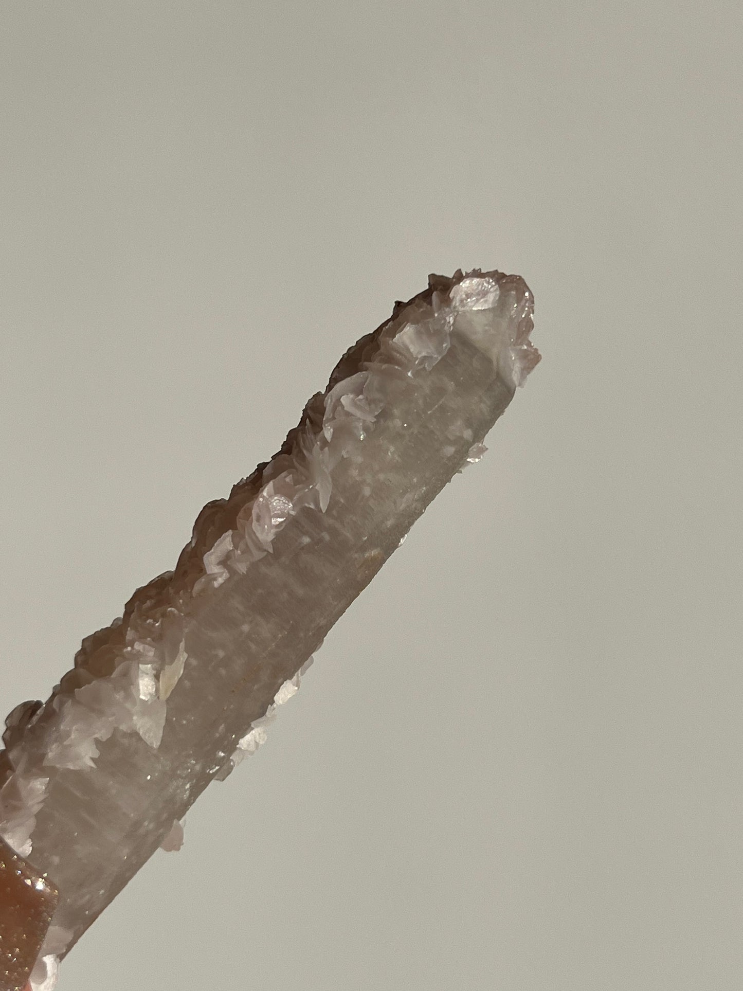 Pink Sakura Blossom Calcite on Quartz Specimen I