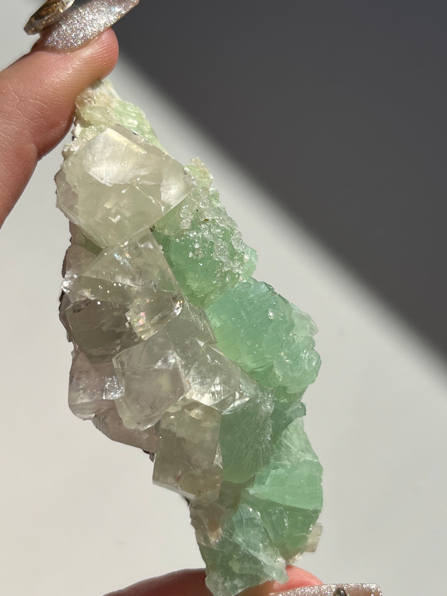 Botryoidal Prehnite with Quartz, Calcite and Analcime #A