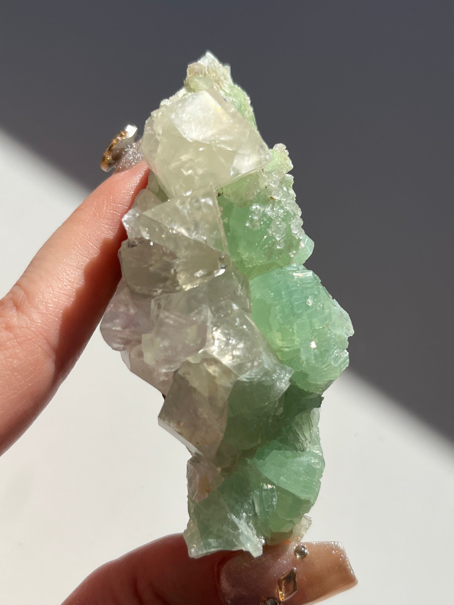 Botryoidal Prehnite with Quartz, Calcite and Analcime #A