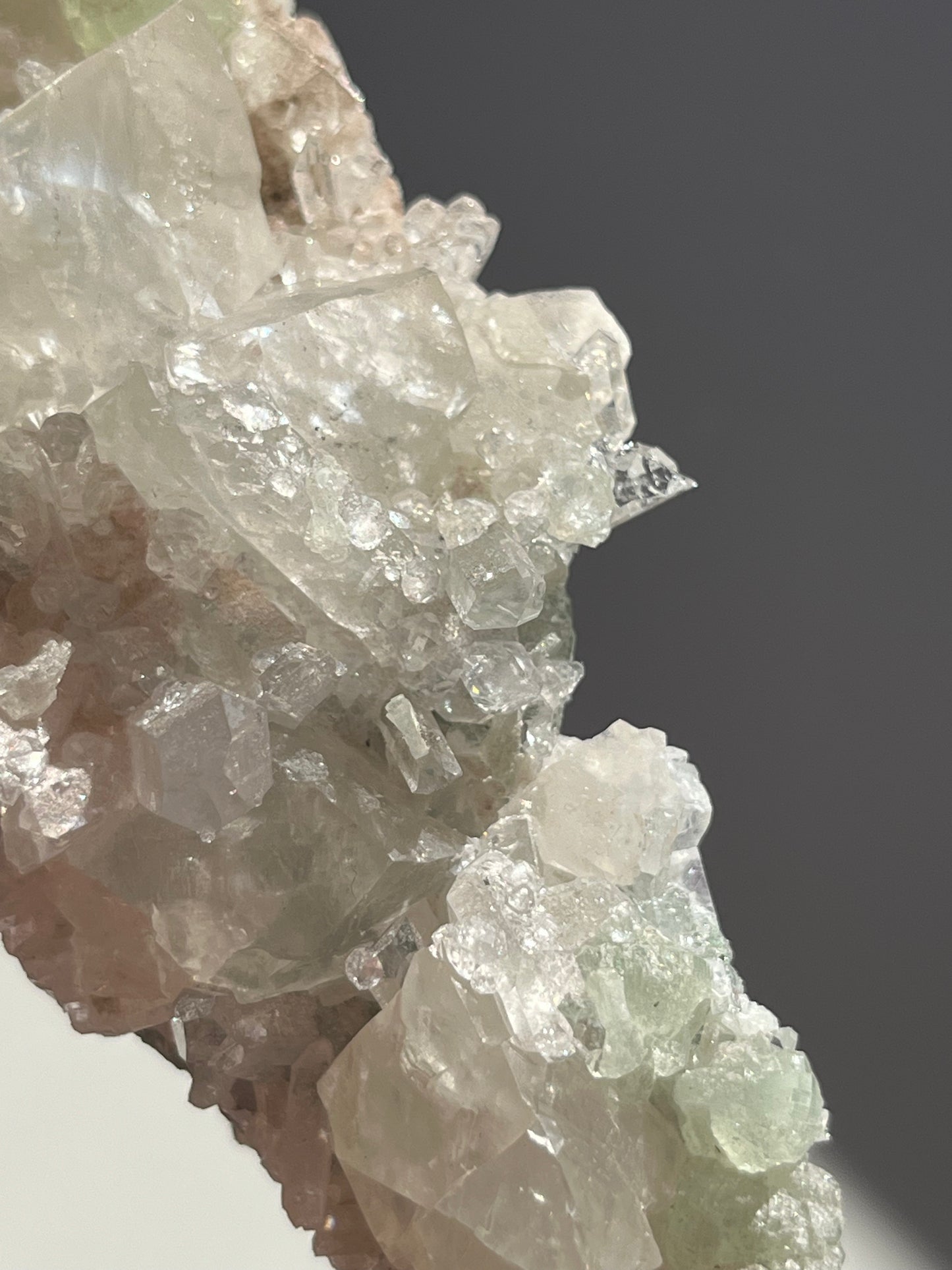 Botryoidal Prehnite with Quartz, Calcite, and Analcime #E