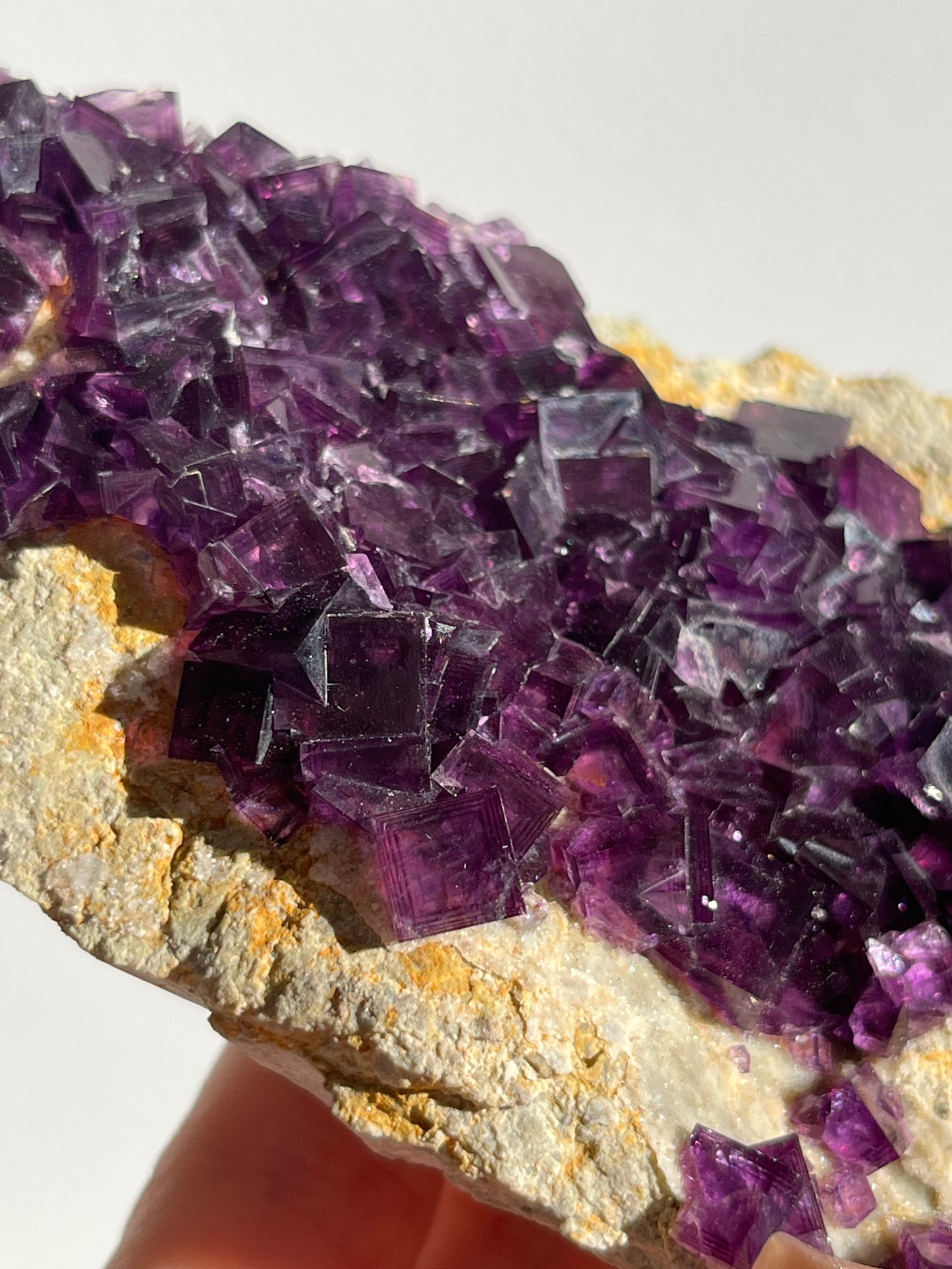 Anhui Fluorite on Druzy Quartz Matrix Specimen B