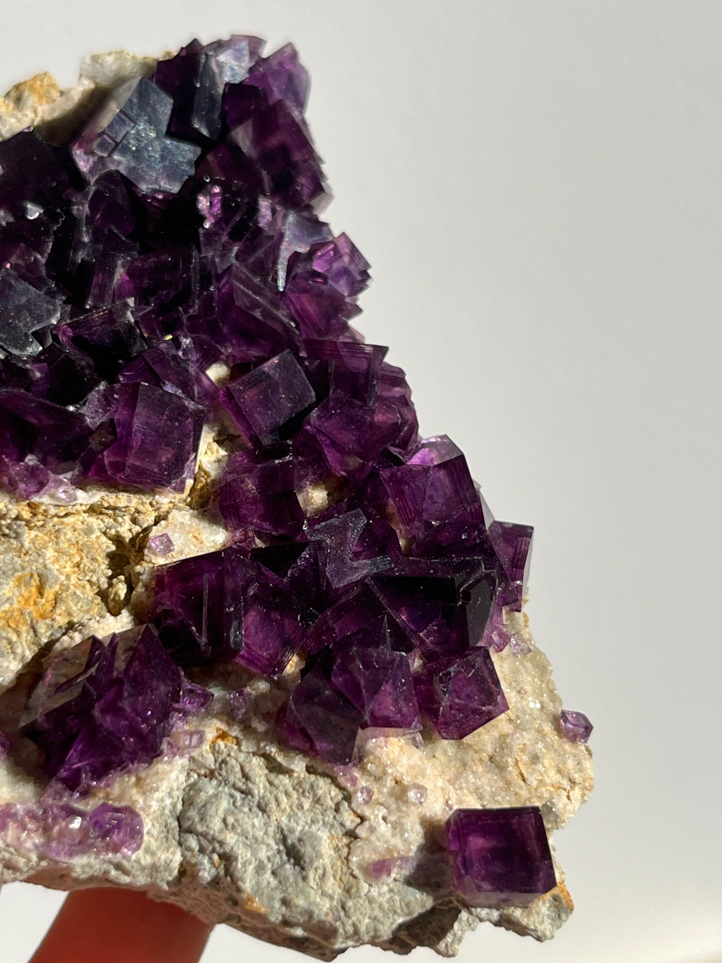 Anhui Fluorite on Druzy Quartz Matrix Specimen B