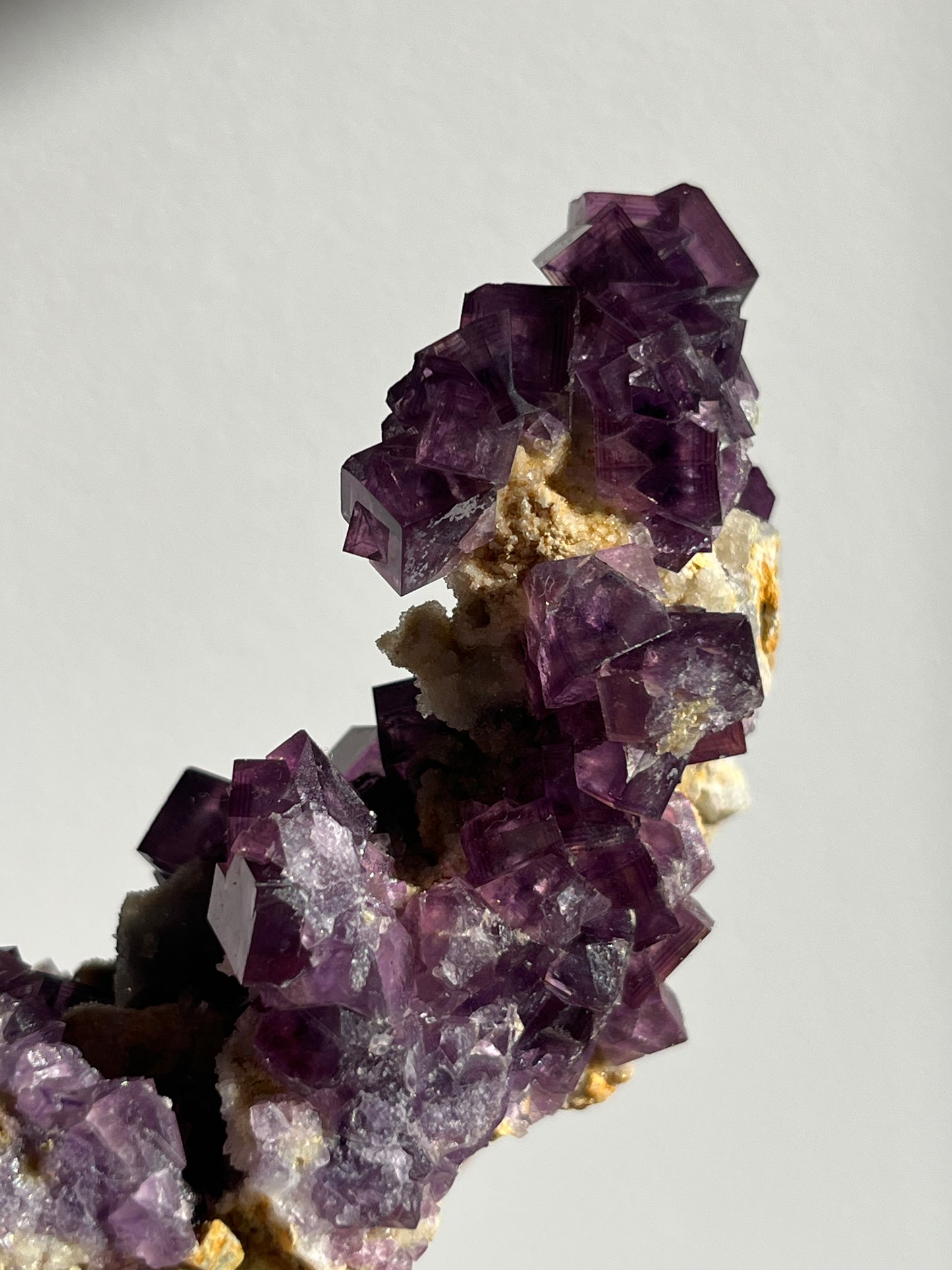 Anhui Fluorite on Druzy Quartz Matrix Specimen C