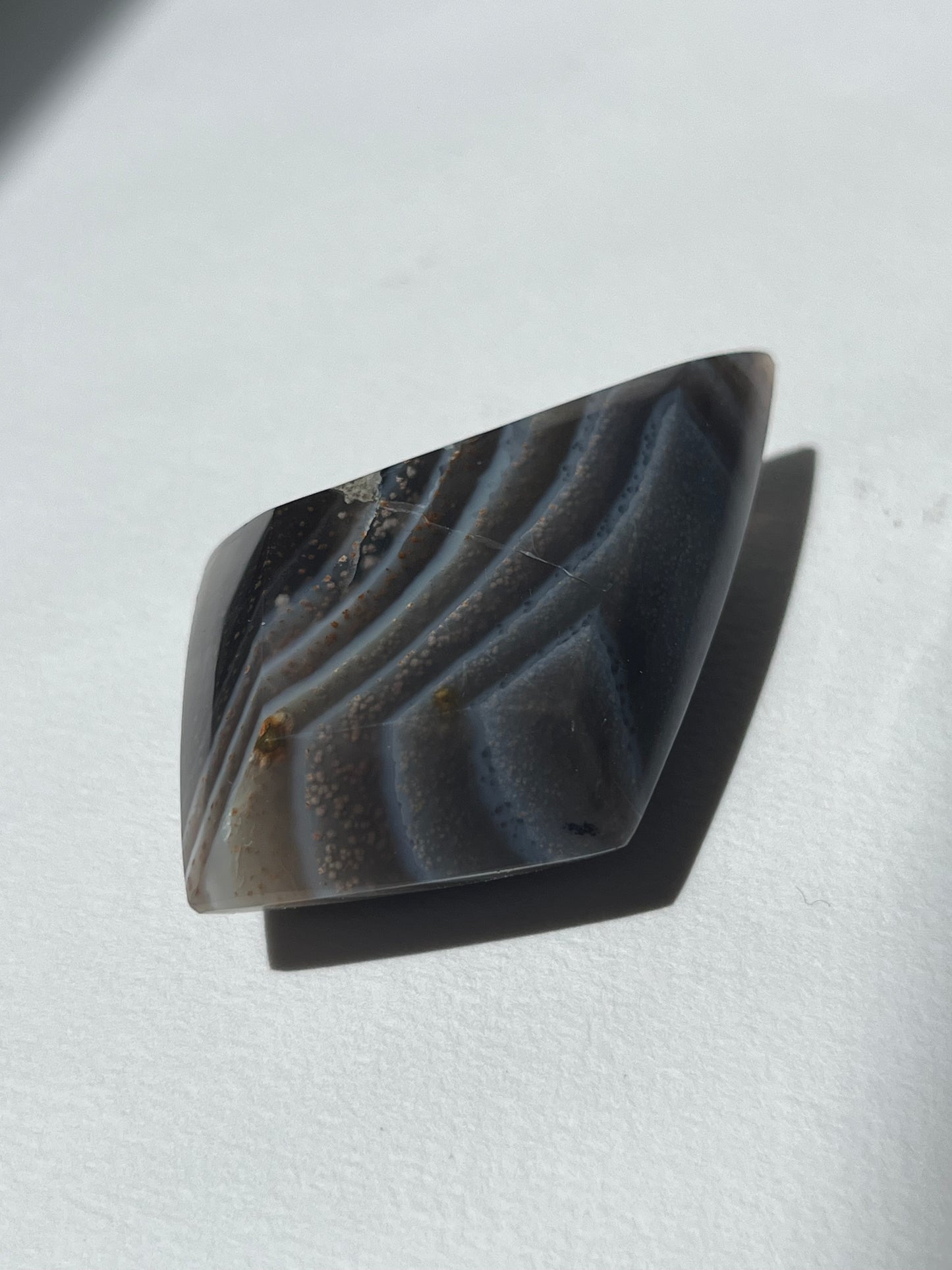 Purple Banded Agate Diamond Carving on Stand D