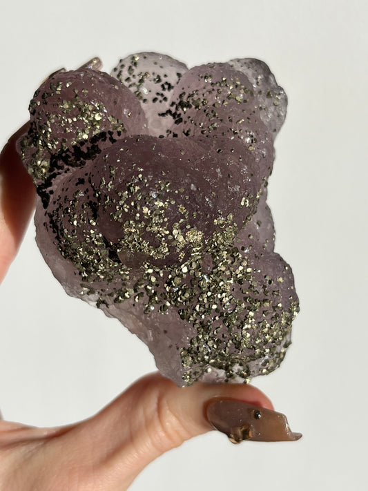 Botryoidal Purple Fluorite with Pyrite and Barite Specimen A (Collector's Choice)