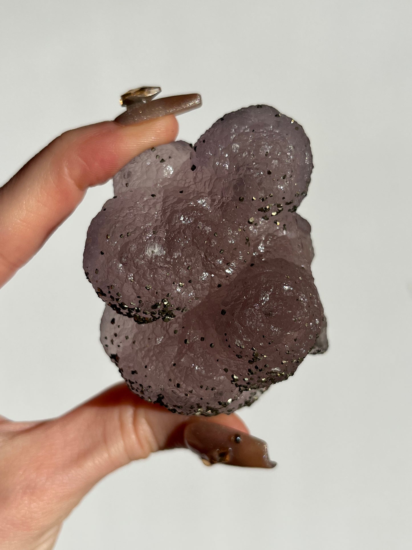 Botryoidal Purple Fluorite with Pyrite Specimen B