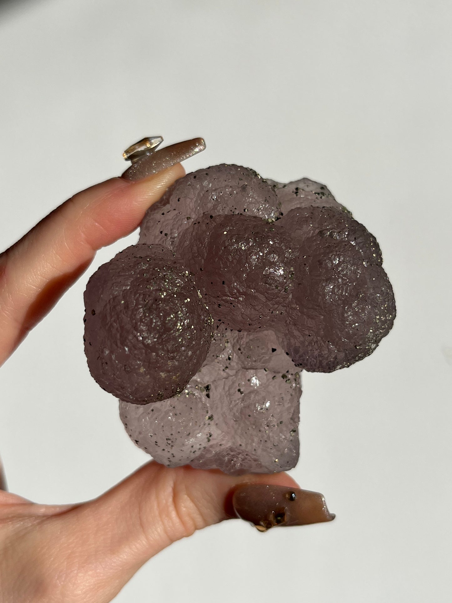 Botryoidal Purple Fluorite with Pyrite Specimen C