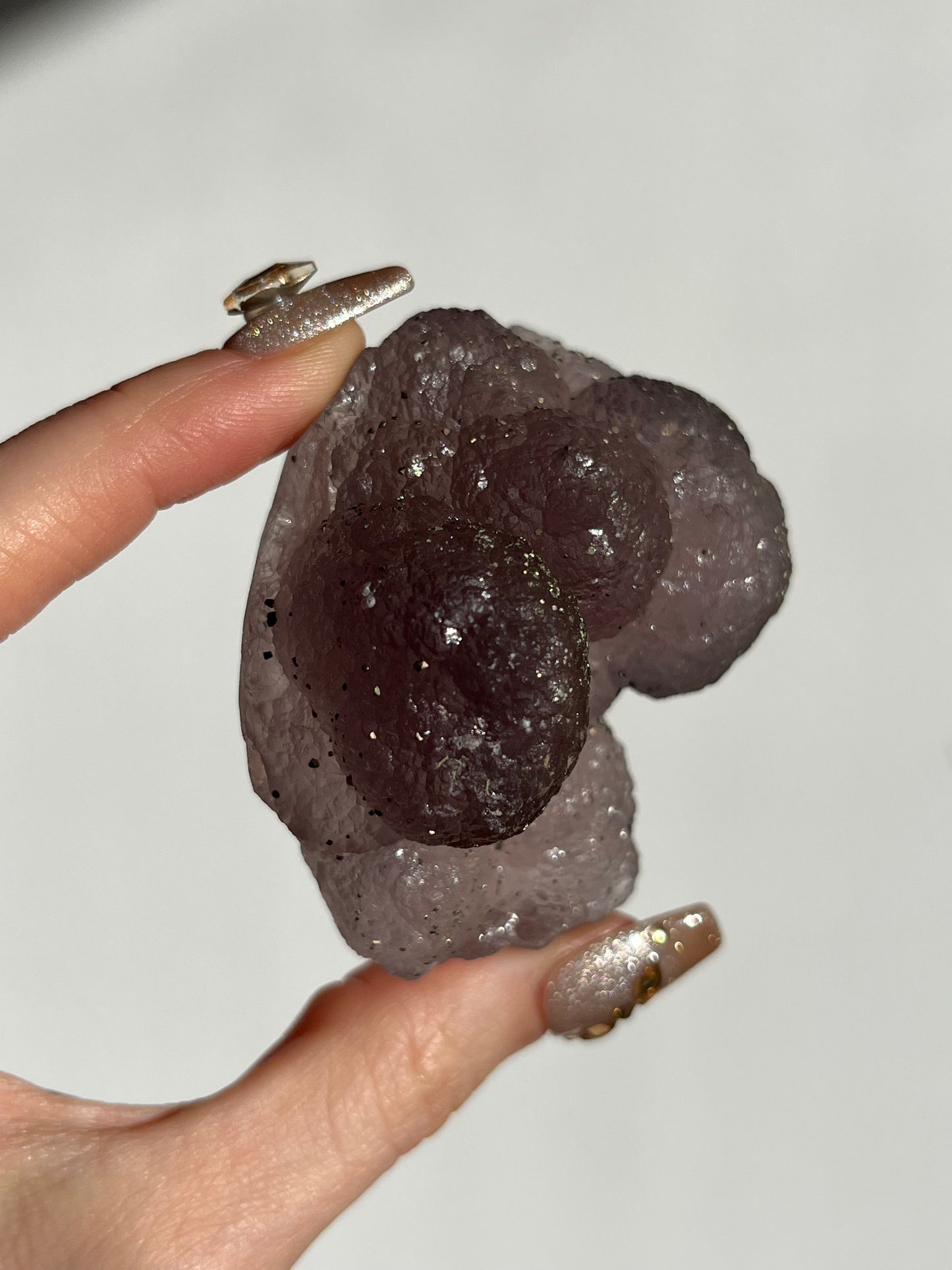 Botryoidal Purple Fluorite with Pyrite Specimen C