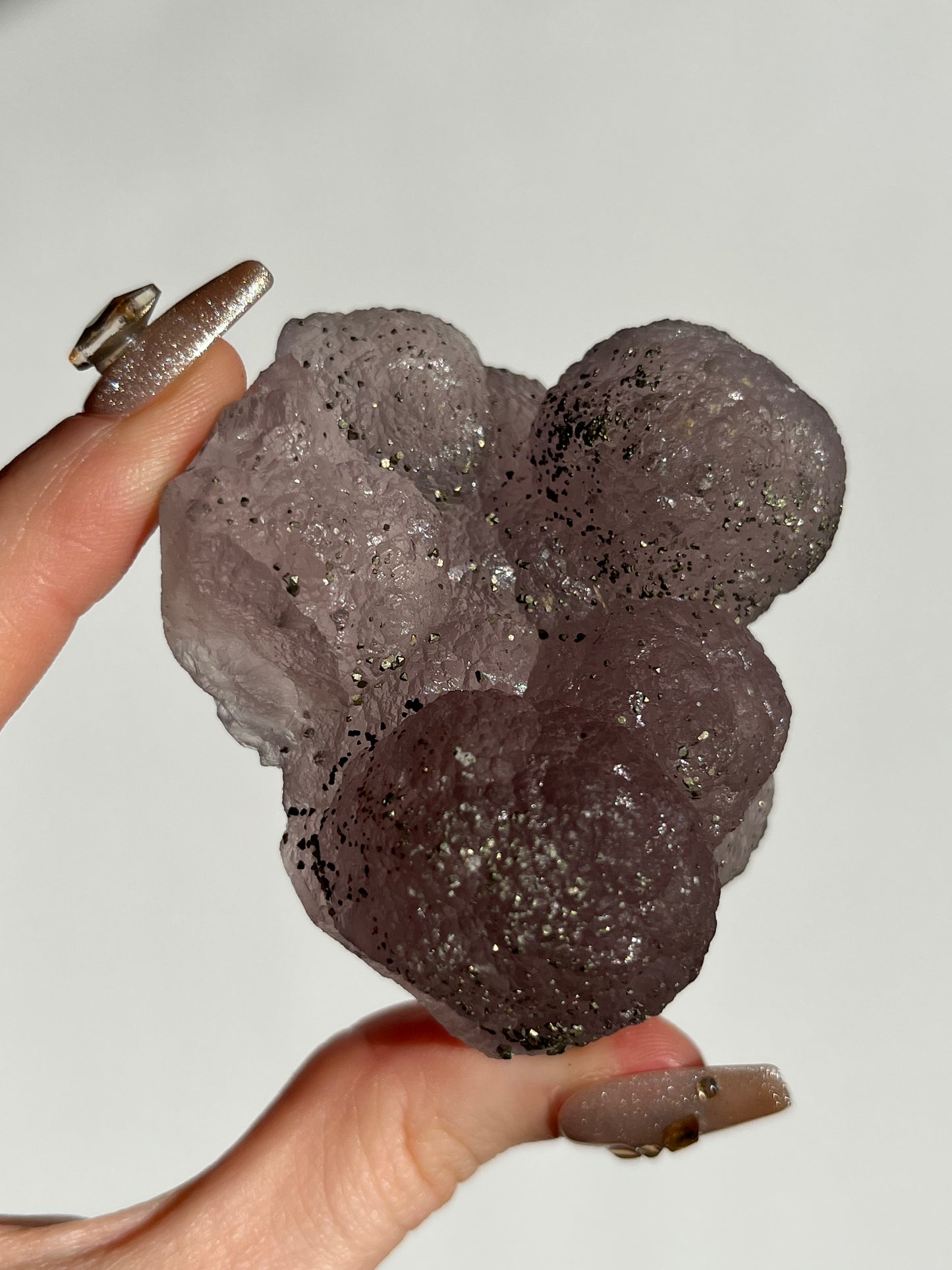 Botryoidal Purple Fluorite with Pyrite Specimen C