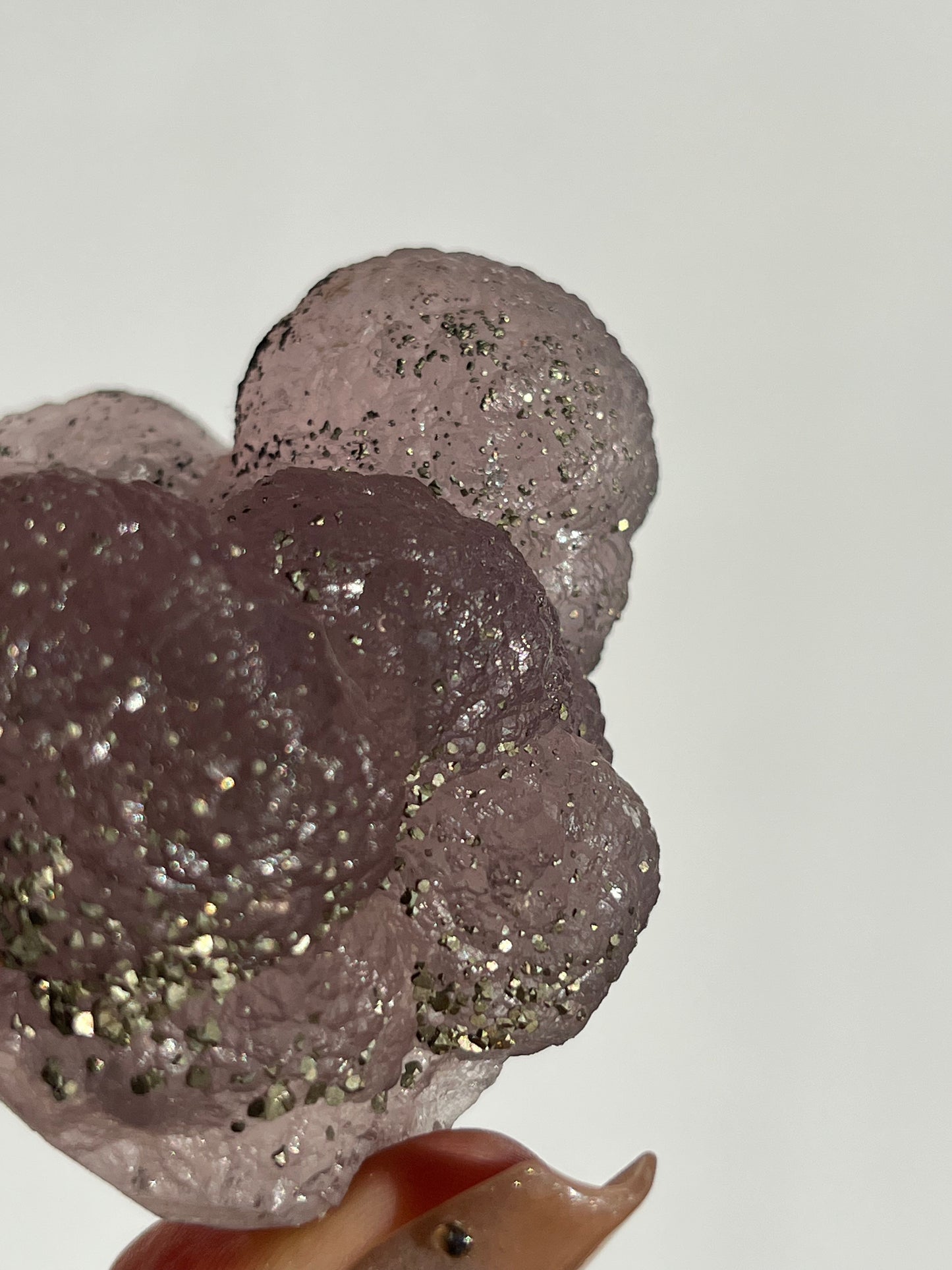 Botryoidal Purple Fluorite with Pyrite Specimen C