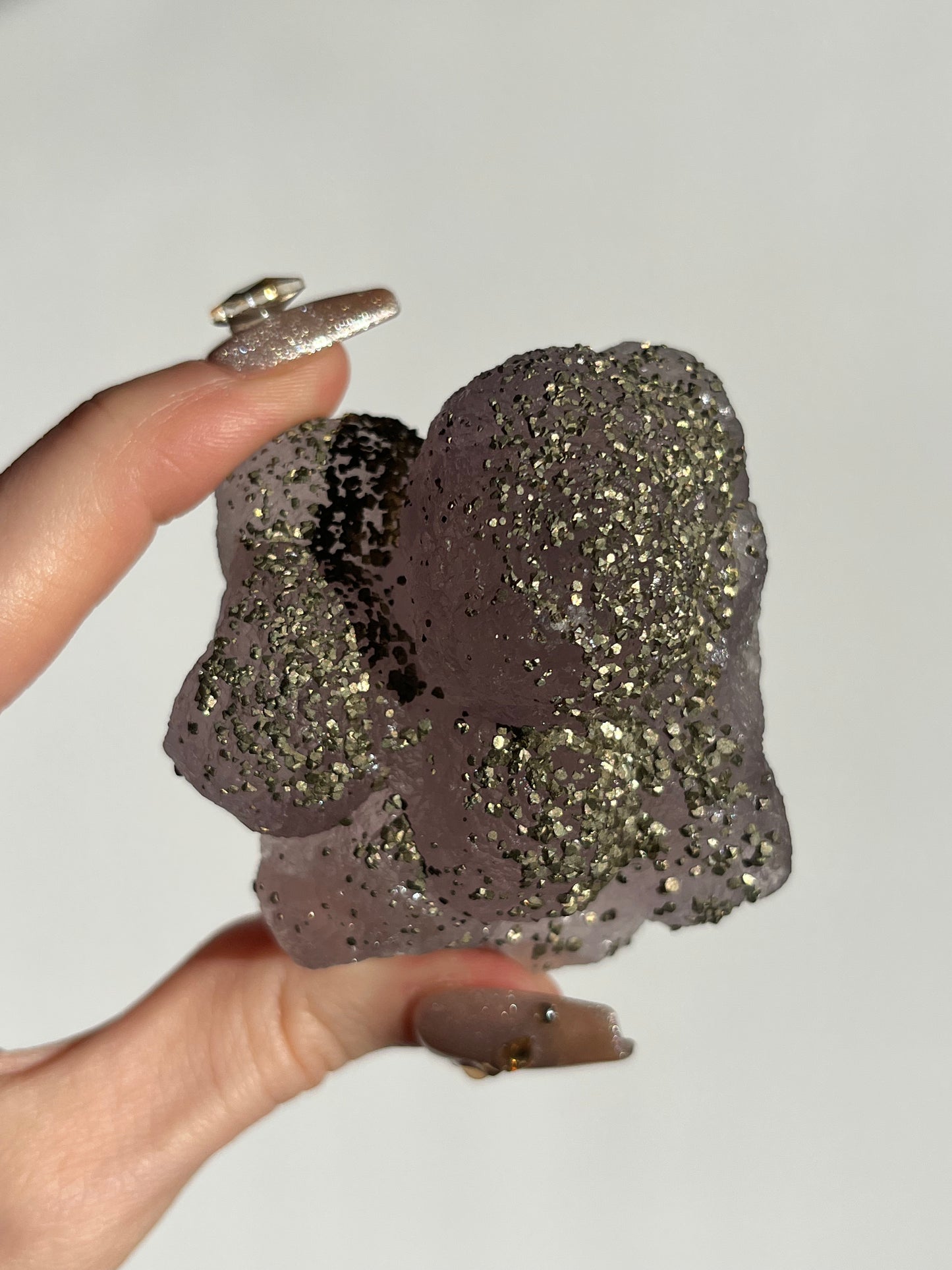 Botryoidal Purple Fluorite with Pyrite Specimen G