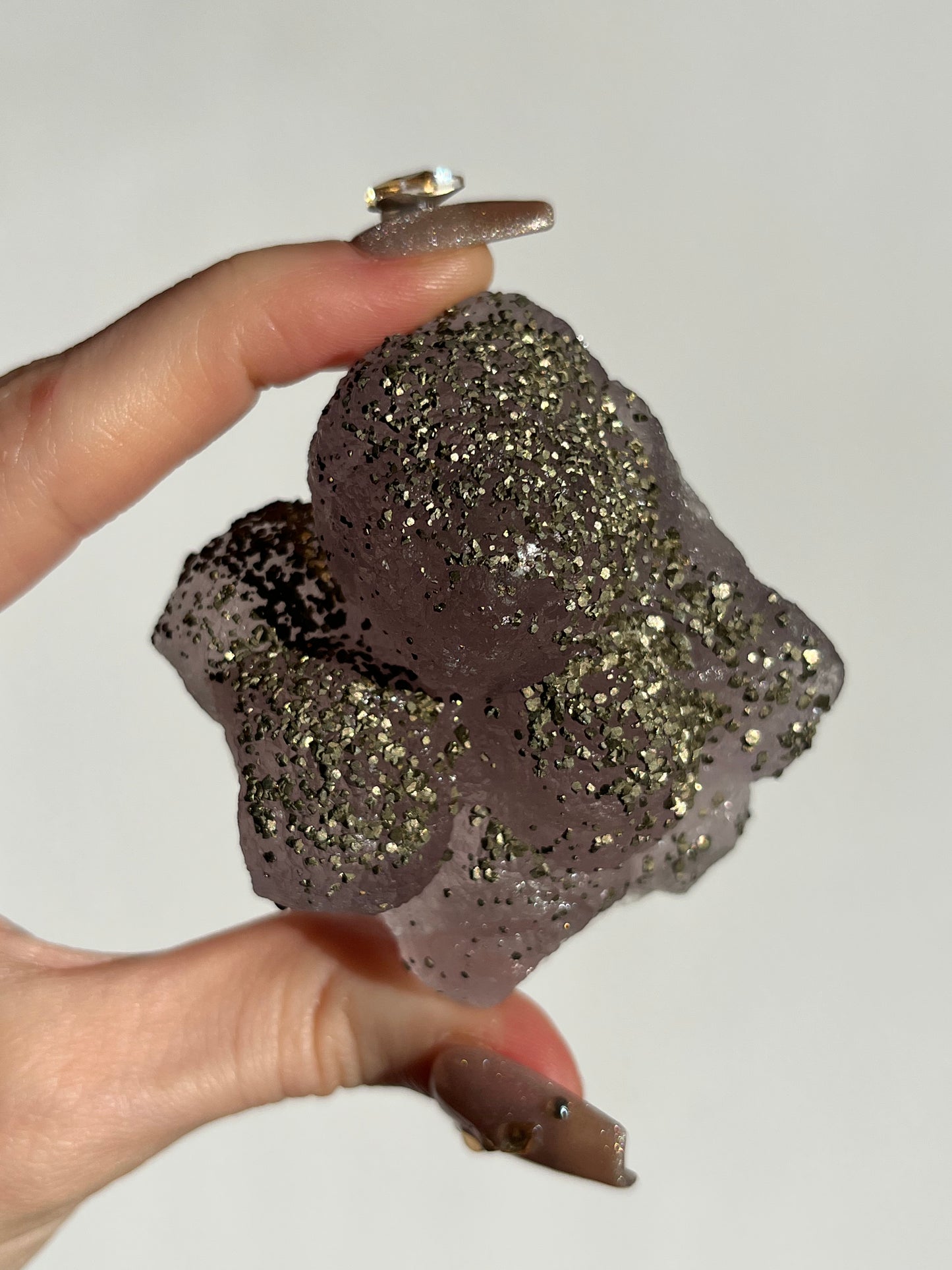Botryoidal Purple Fluorite with Pyrite Specimen G