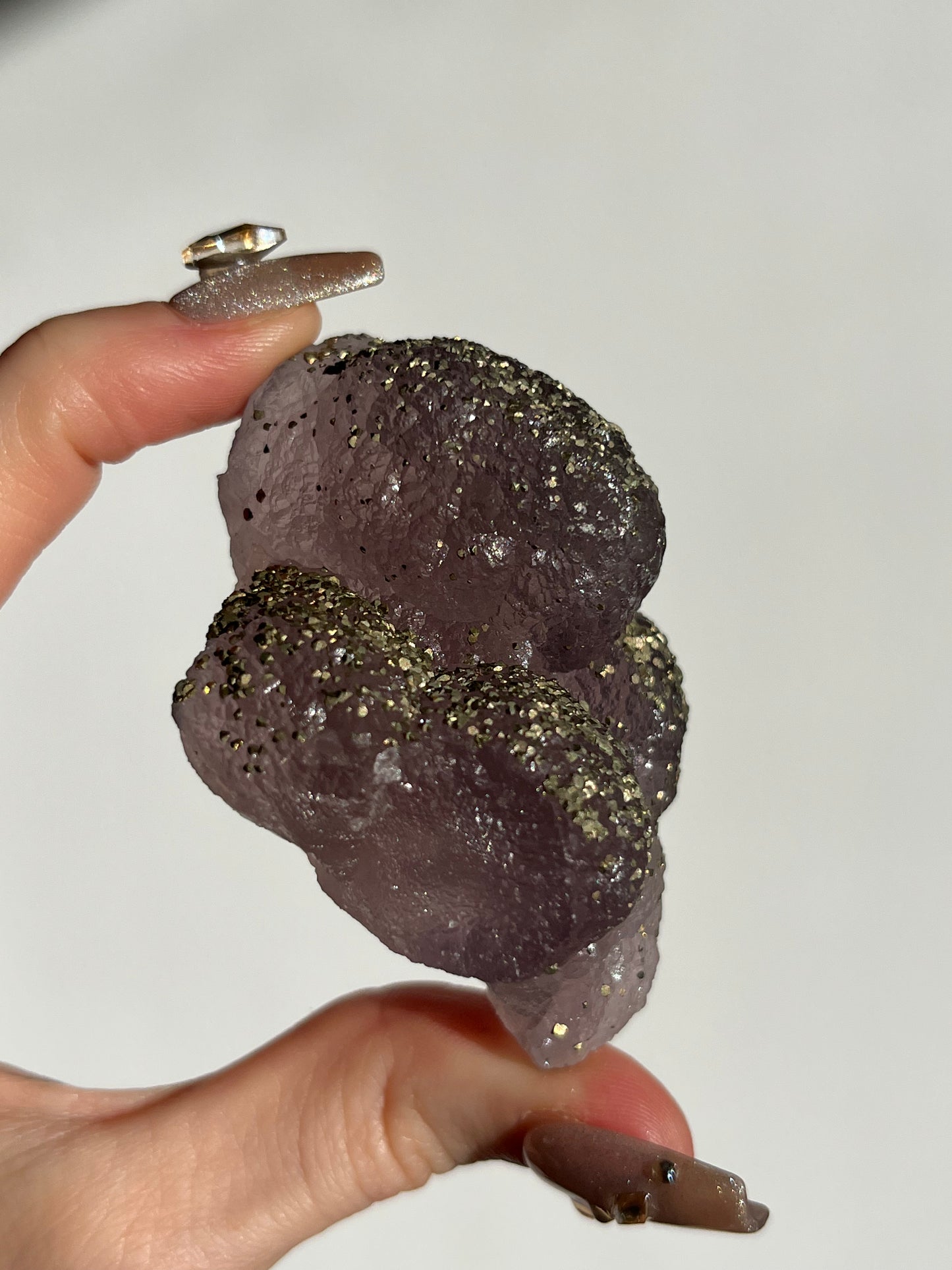 Botryoidal Purple Fluorite with Pyrite Specimen G