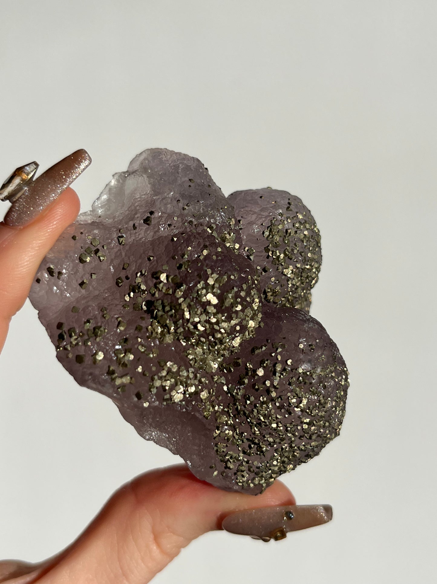 Botryoidal Purple Fluorite with Pyrite Specimen G