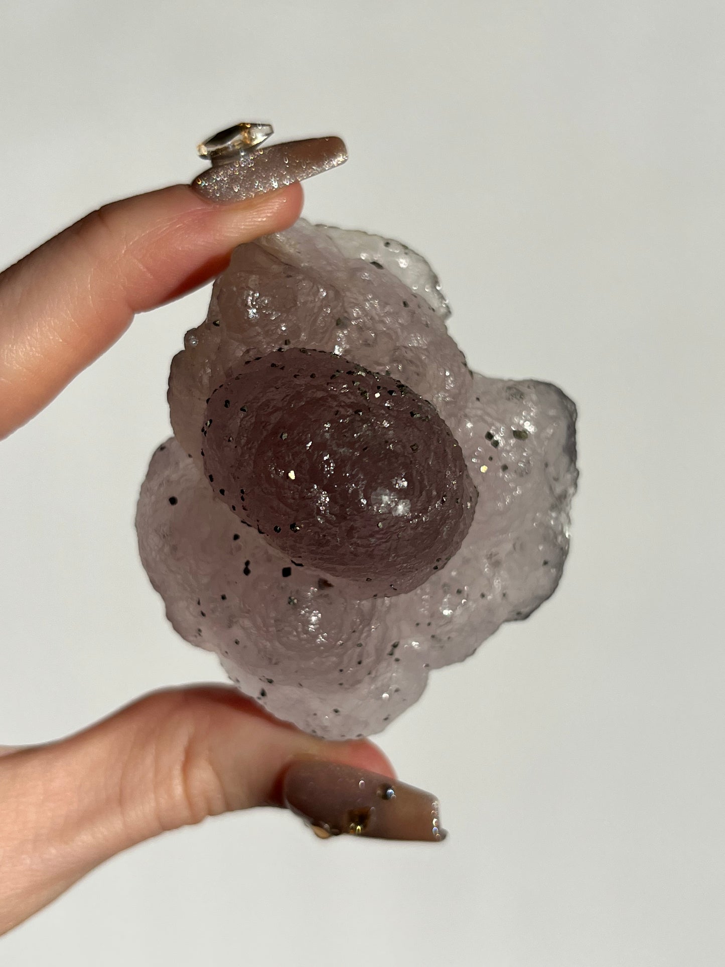 Botryoidal Purple Fluorite with Pyrite Specimen H
