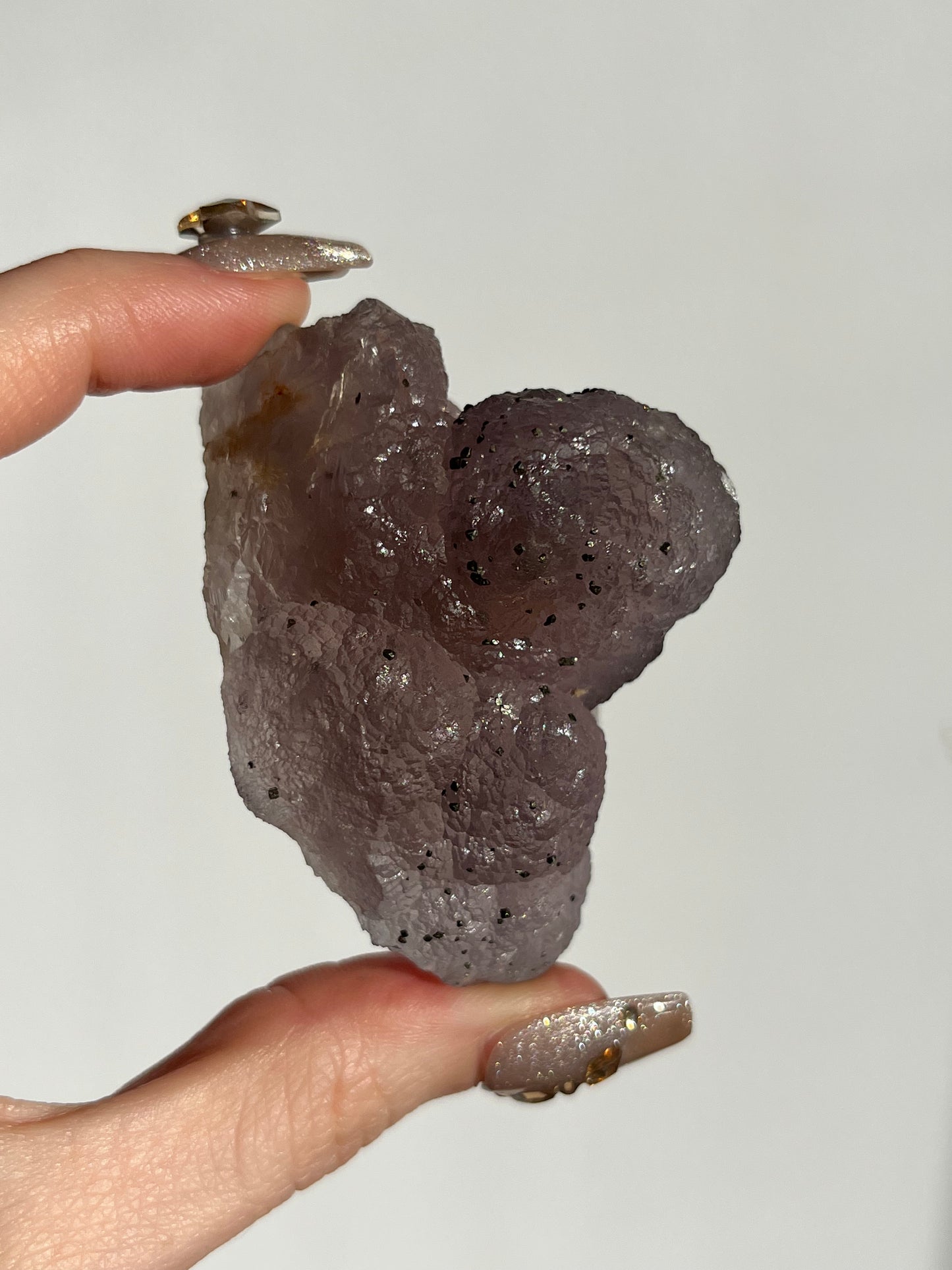 Botryoidal Purple Fluorite with Pyrite Specimen H