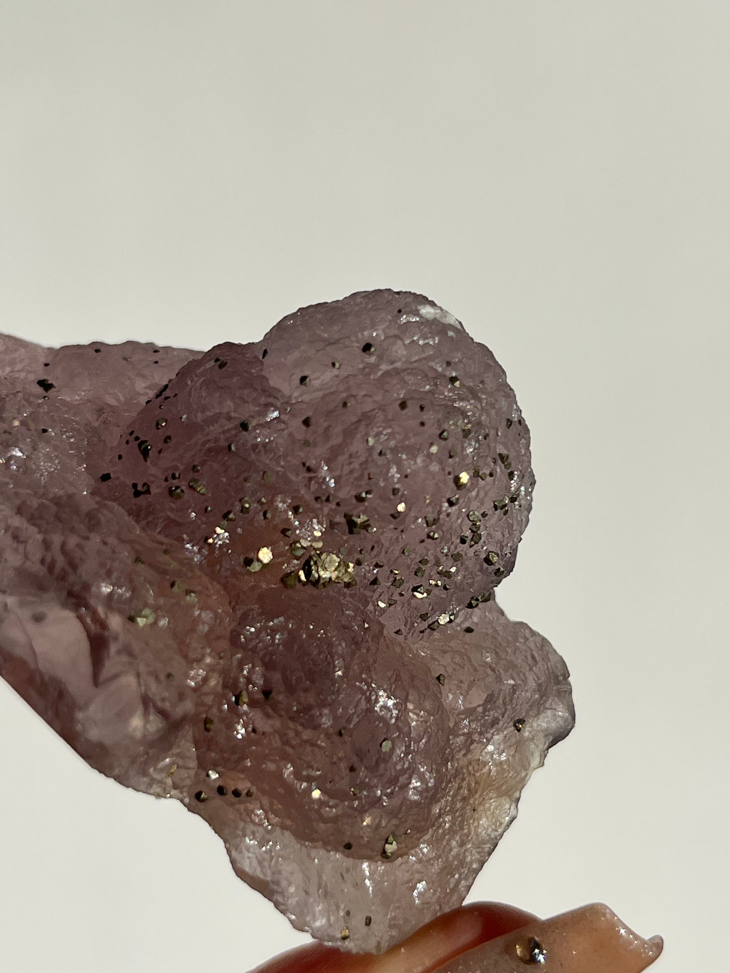 Botryoidal Purple Fluorite with Pyrite Specimen H