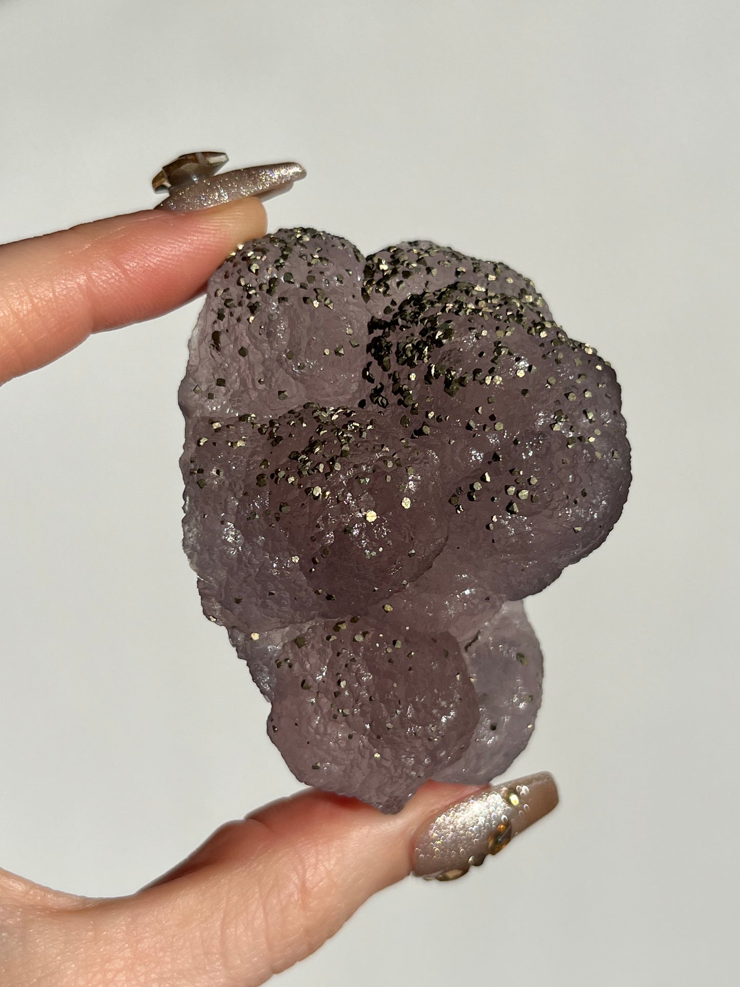 Botryoidal Purple Fluorite with Pyrite Specimen I