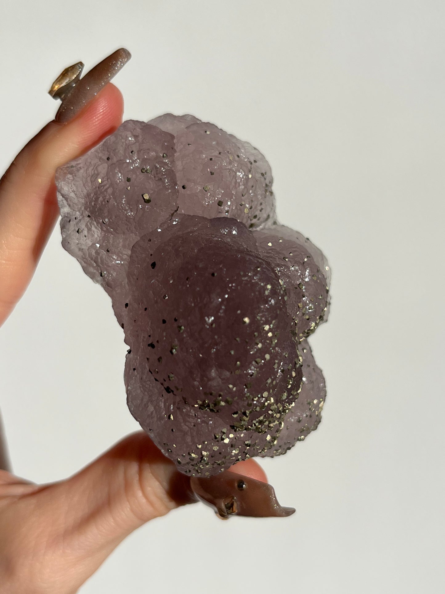 Botryoidal Purple Fluorite with Pyrite Specimen I