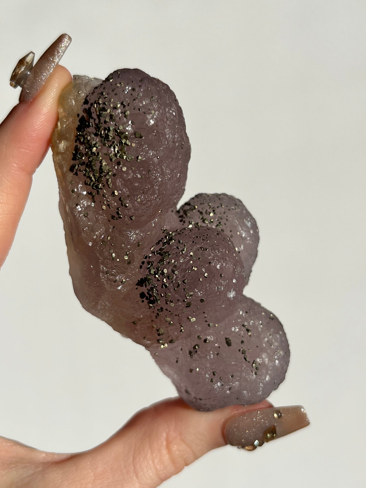 Botryoidal Purple Fluorite with Pyrite Specimen J (Collector's Choice)