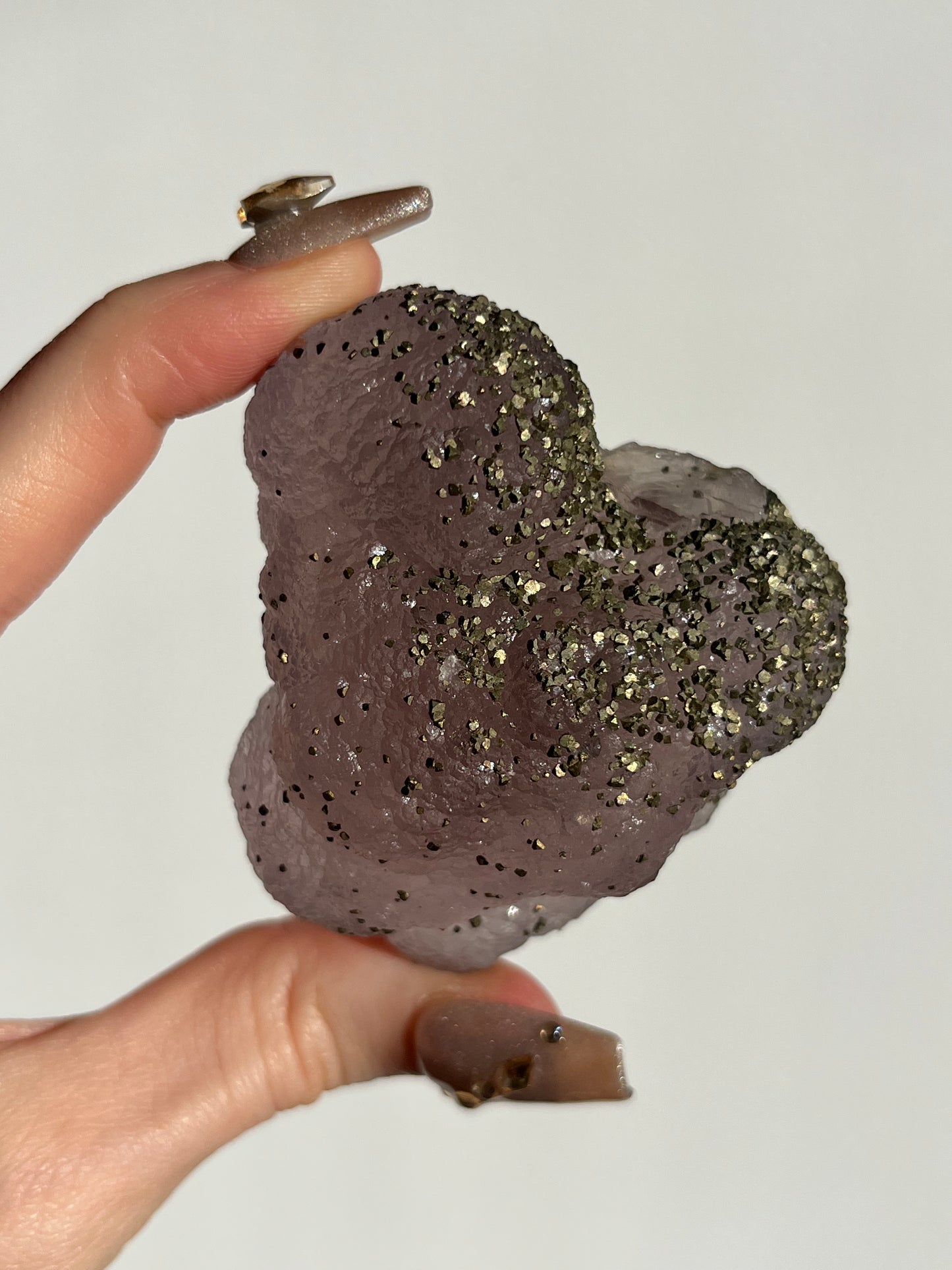 Botryoidal Purple Fluorite with Pyrite Specimen K