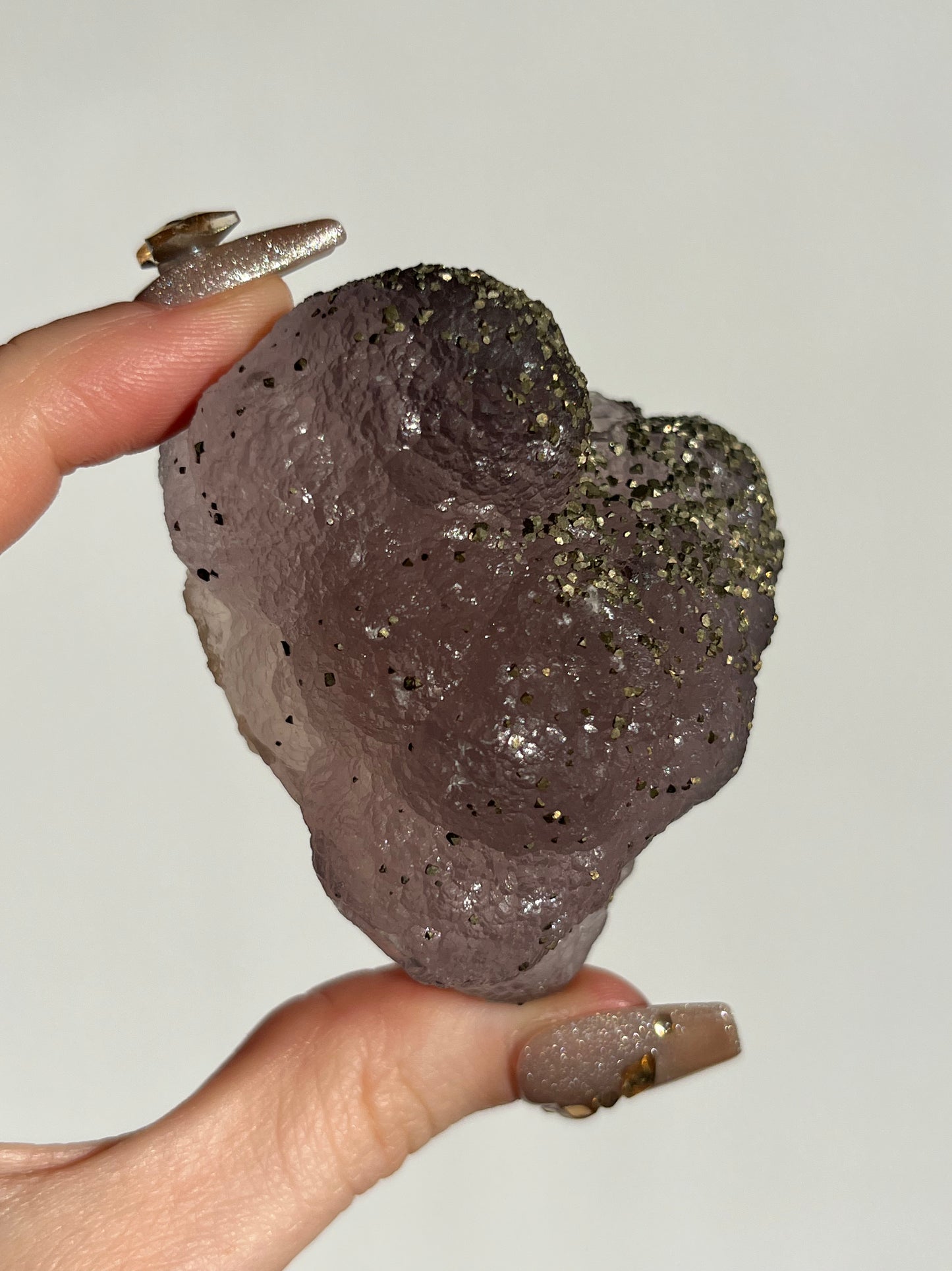Botryoidal Purple Fluorite with Pyrite Specimen K