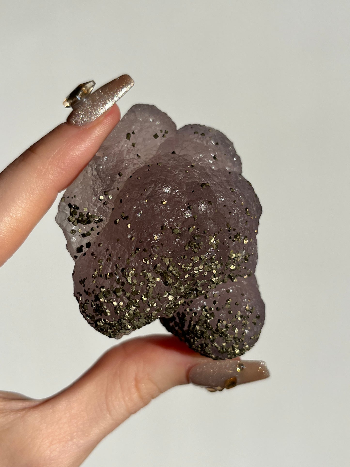Botryoidal Purple Fluorite with Pyrite Specimen K