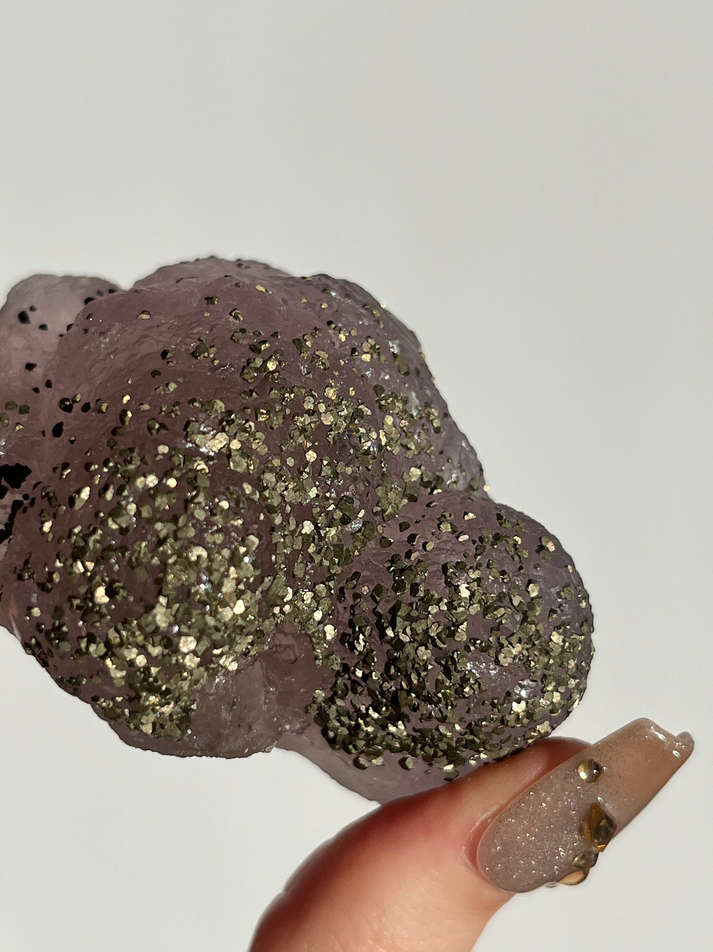 Botryoidal Purple Fluorite with Pyrite Specimen K