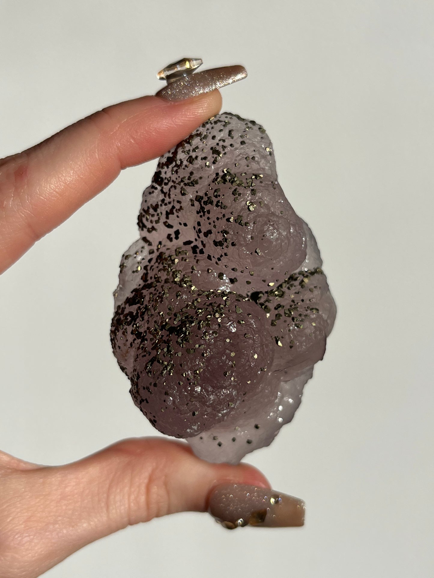 Botryoidal Purple Fluorite with Pyrite Specimen L