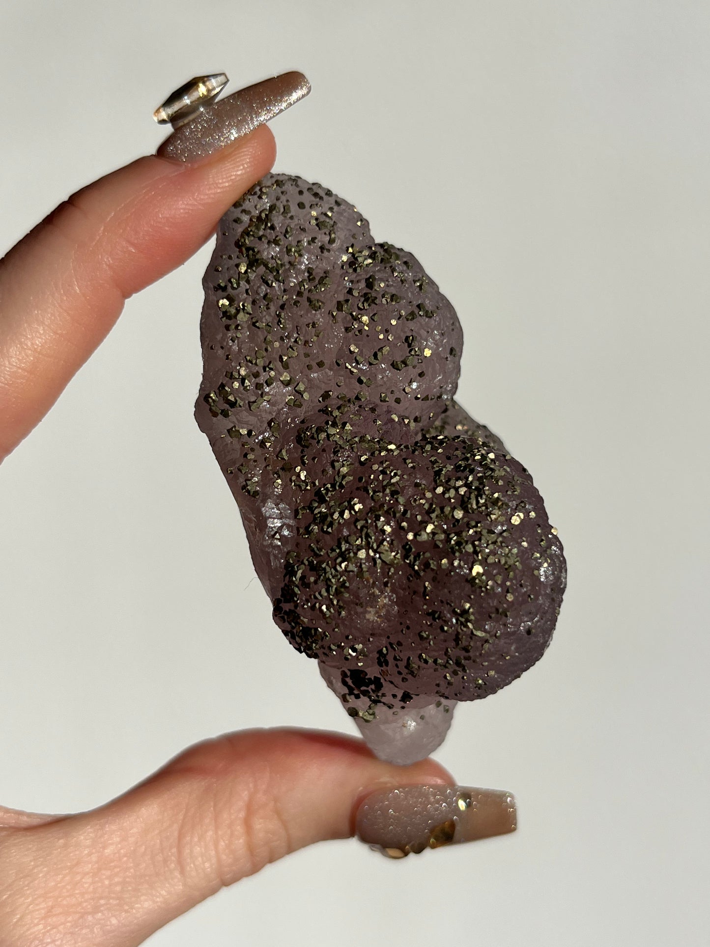 Botryoidal Purple Fluorite with Pyrite Specimen L