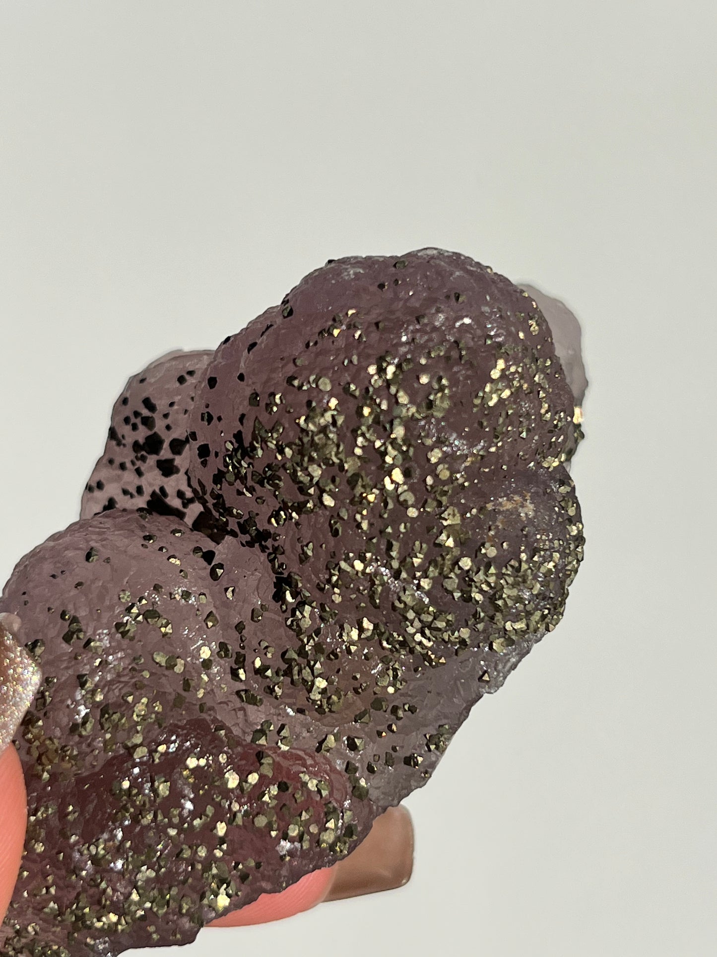 Botryoidal Purple Fluorite with Pyrite Specimen L
