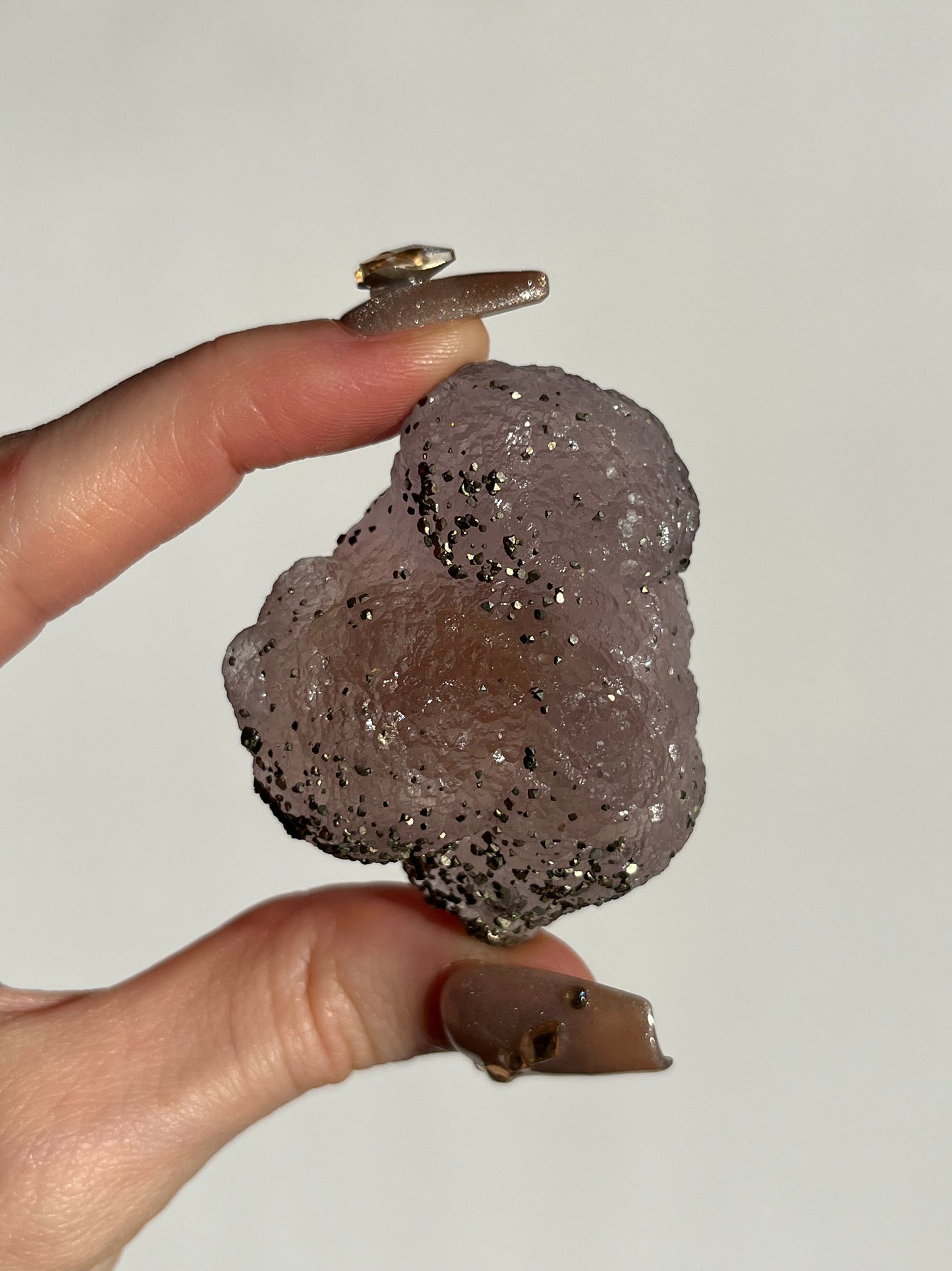 Botryoidal Purple Fluorite with Pyrite Specimen N
