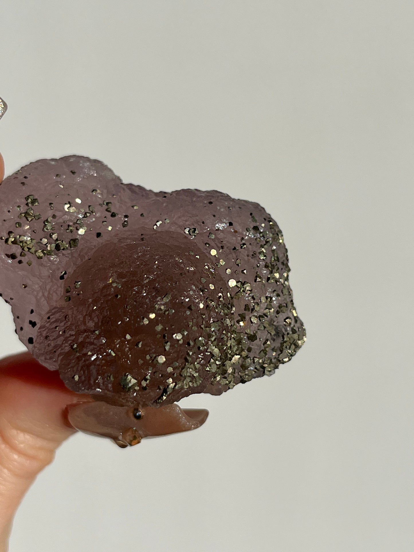 Botryoidal Purple Fluorite with Pyrite Specimen N