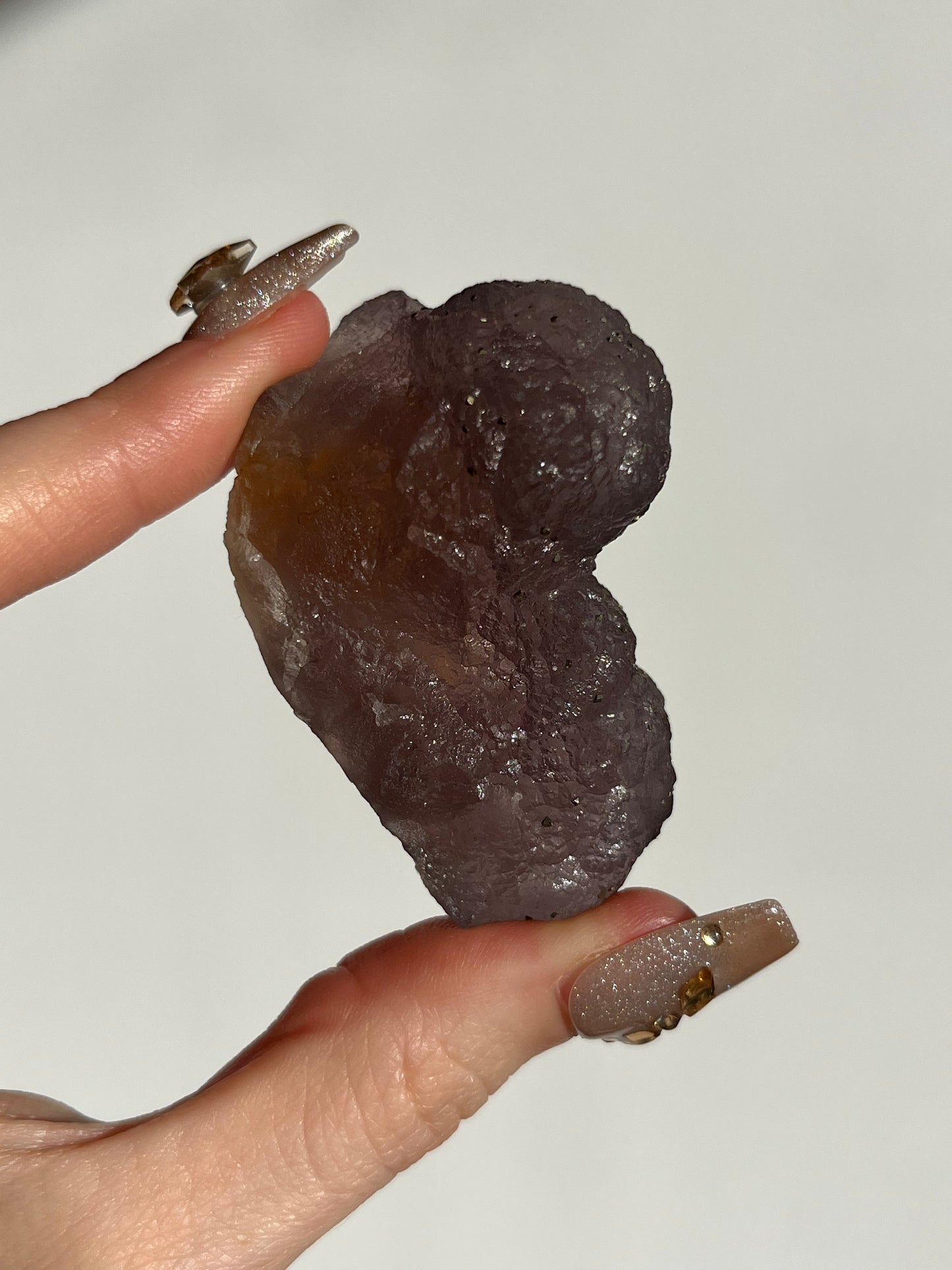 Botryoidal Purple Fluorite with Pyrite Specimen O