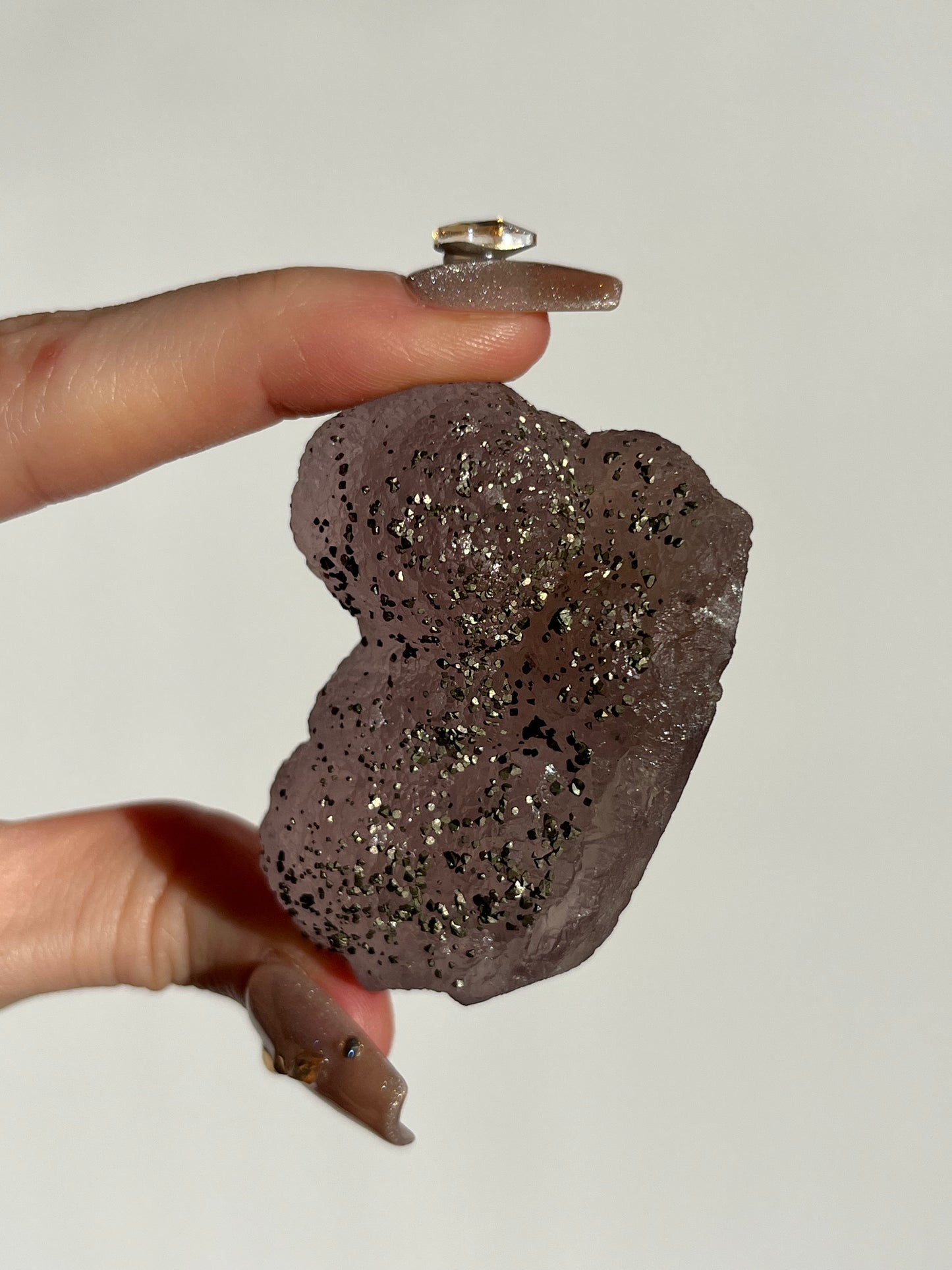Botryoidal Purple Fluorite with Pyrite Specimen O