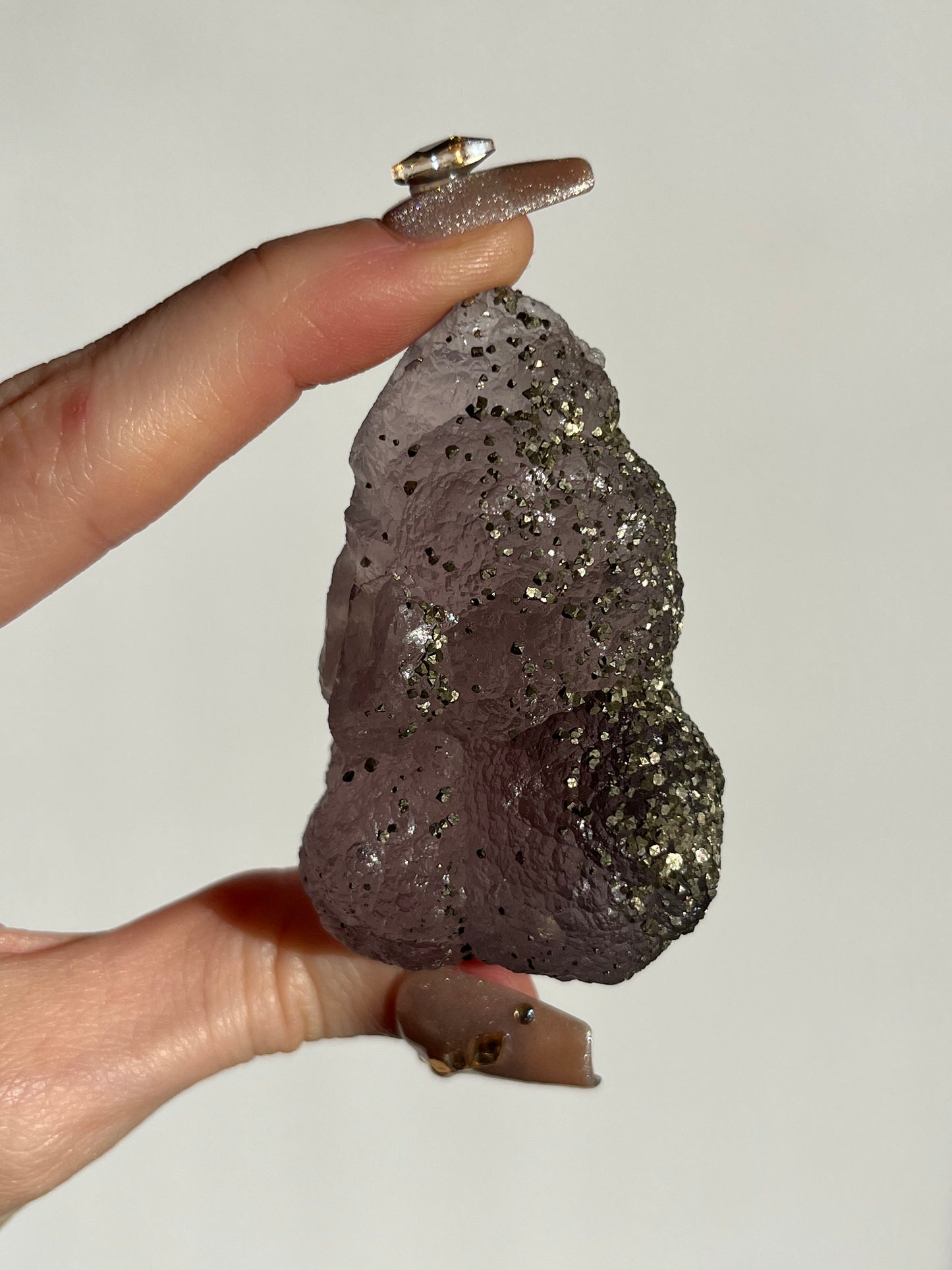 Botryoidal Purple Fluorite with Pyrite Specimen P