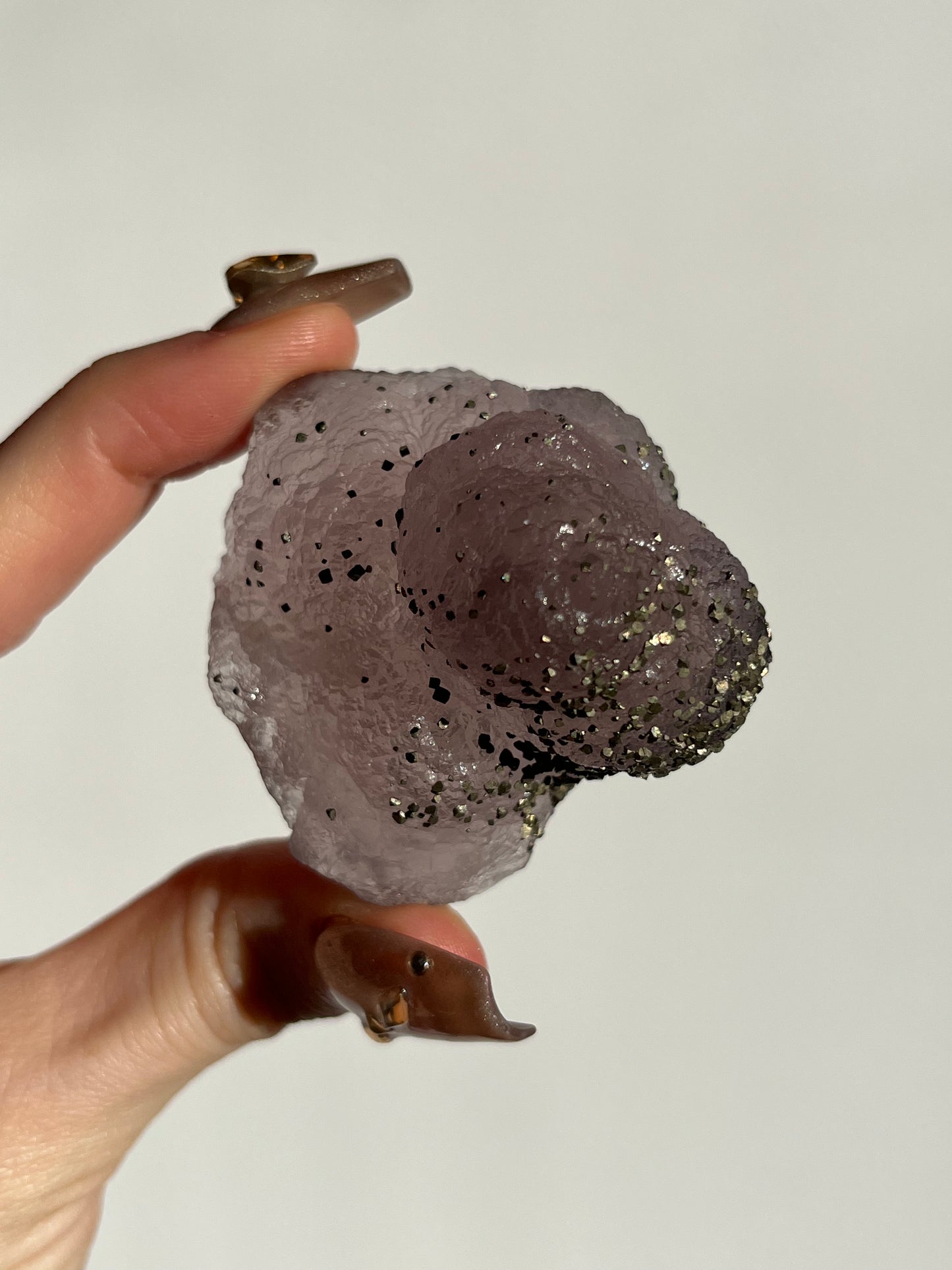Botryoidal Purple Fluorite with Pyrite Specimen R