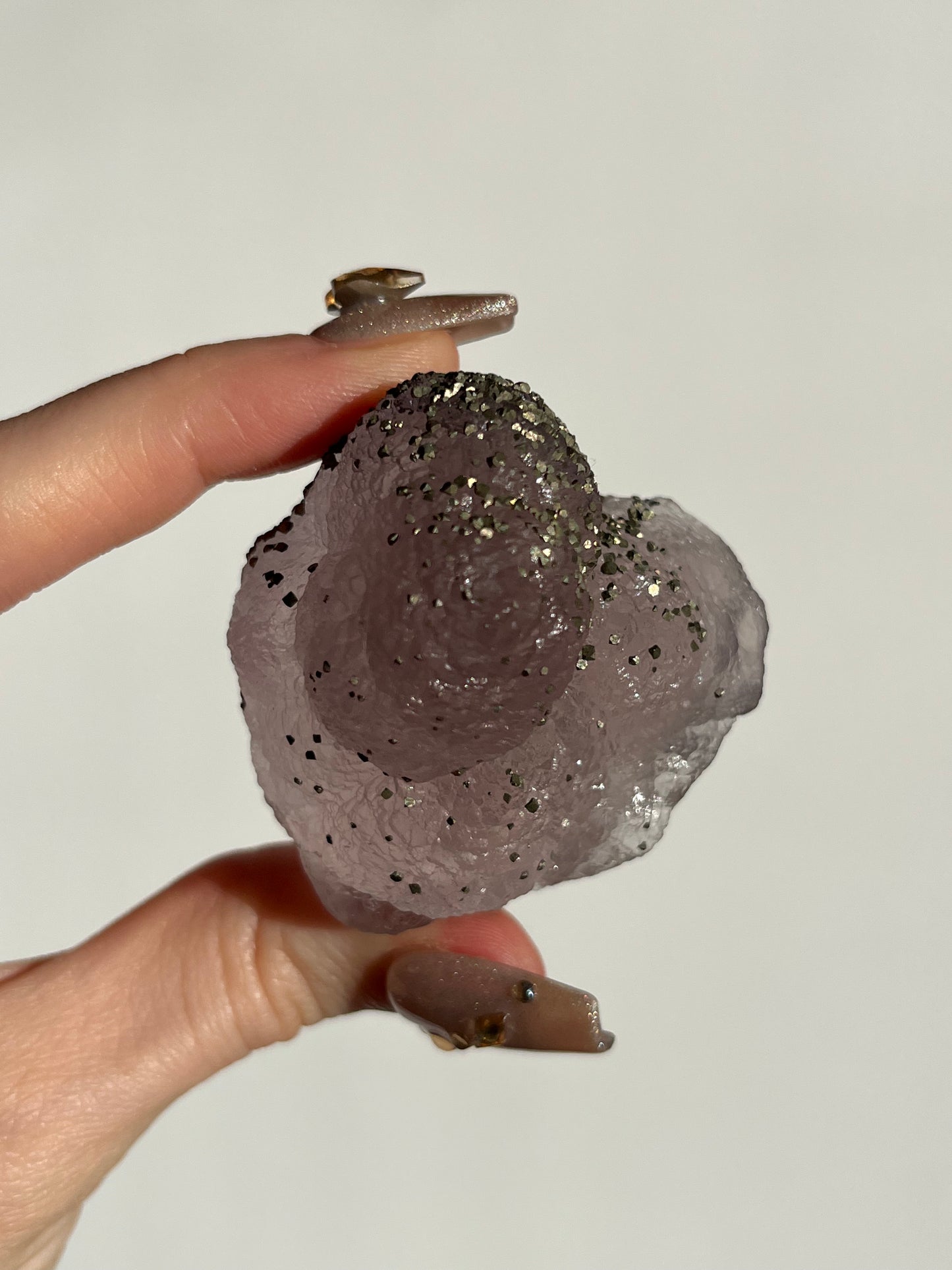 Botryoidal Purple Fluorite with Pyrite Specimen R