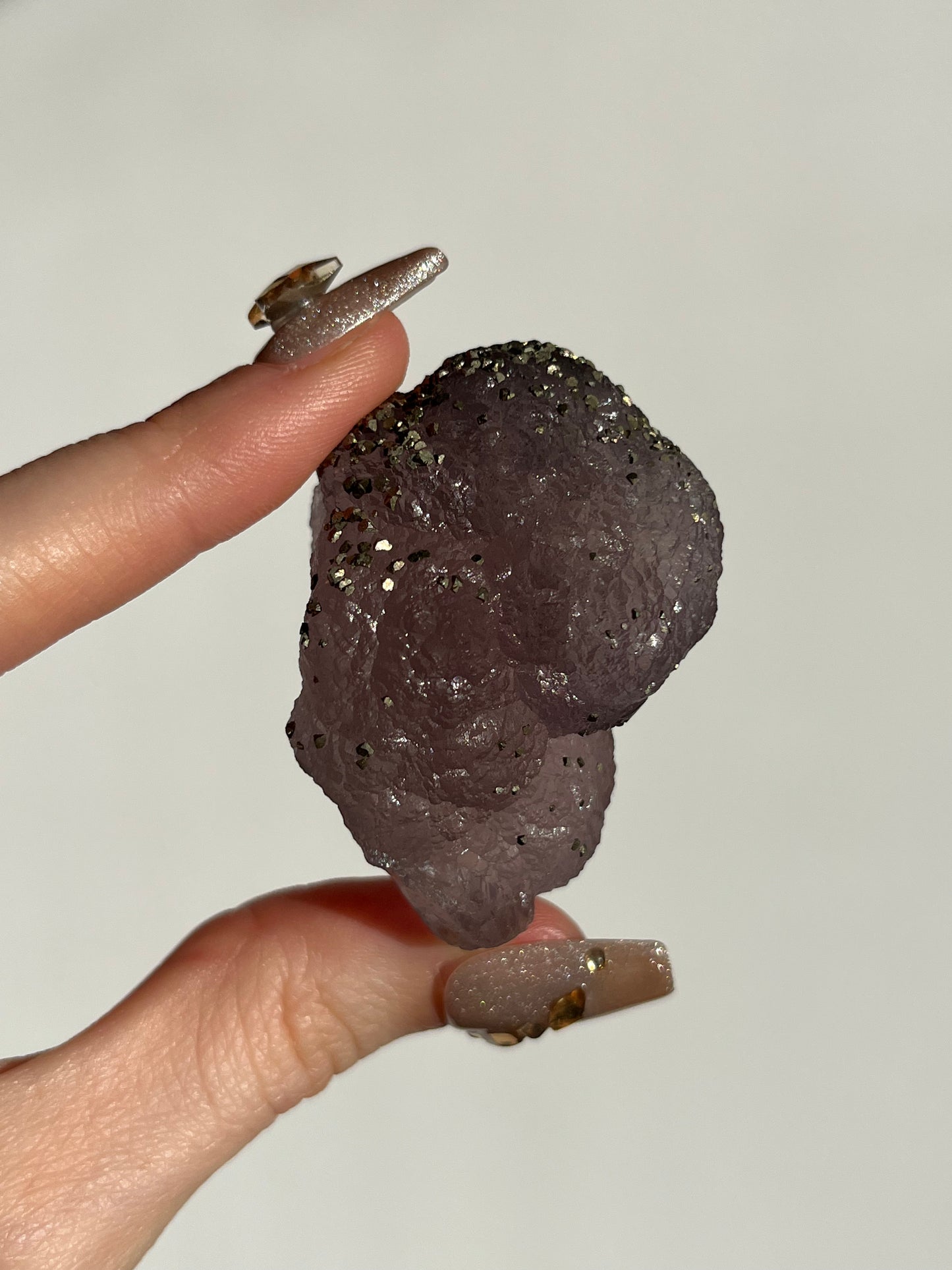 Botryoidal Purple Fluorite with Pyrite Specimen R