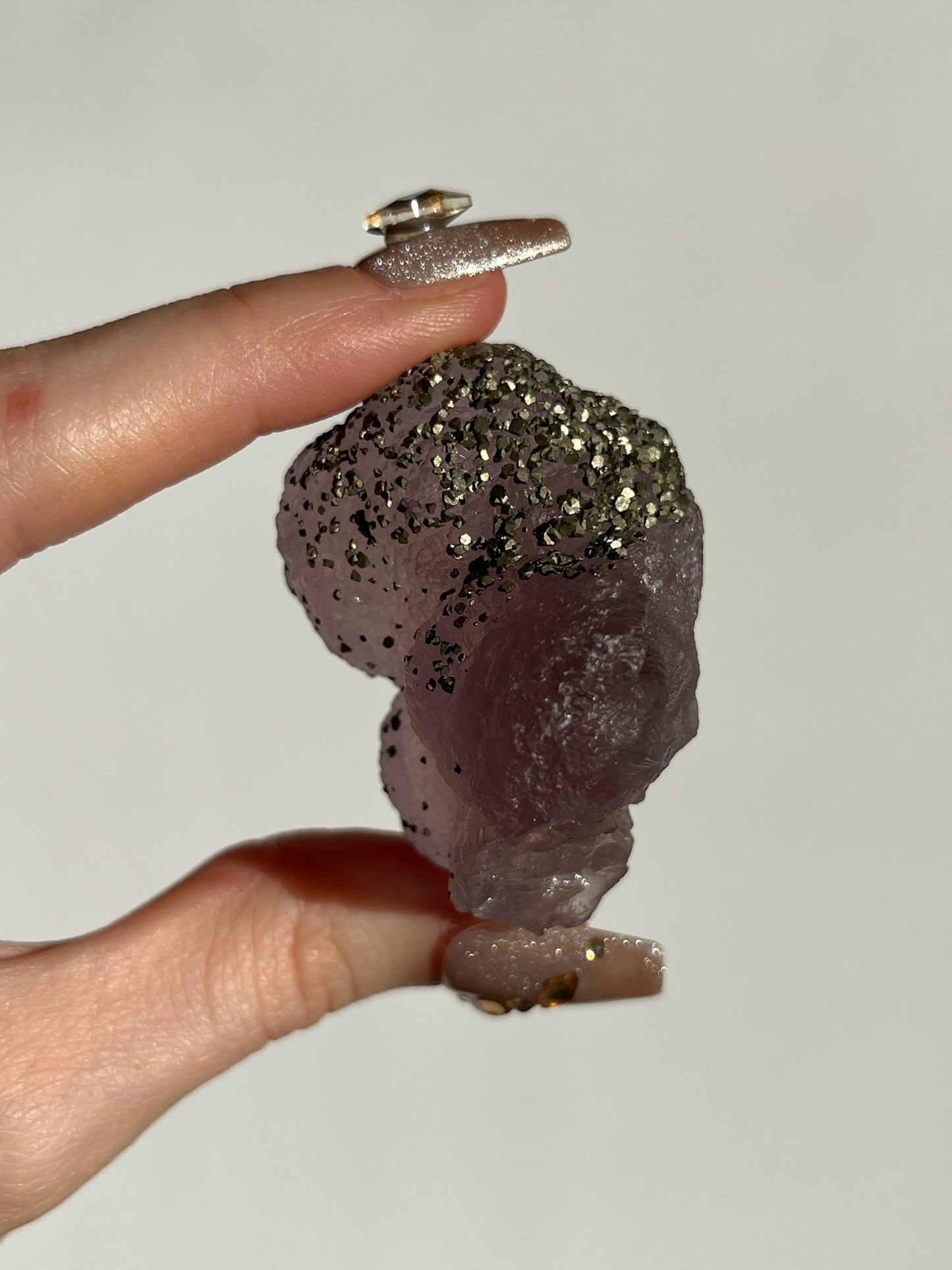 Botryoidal Purple Fluorite with Pyrite Specimen R