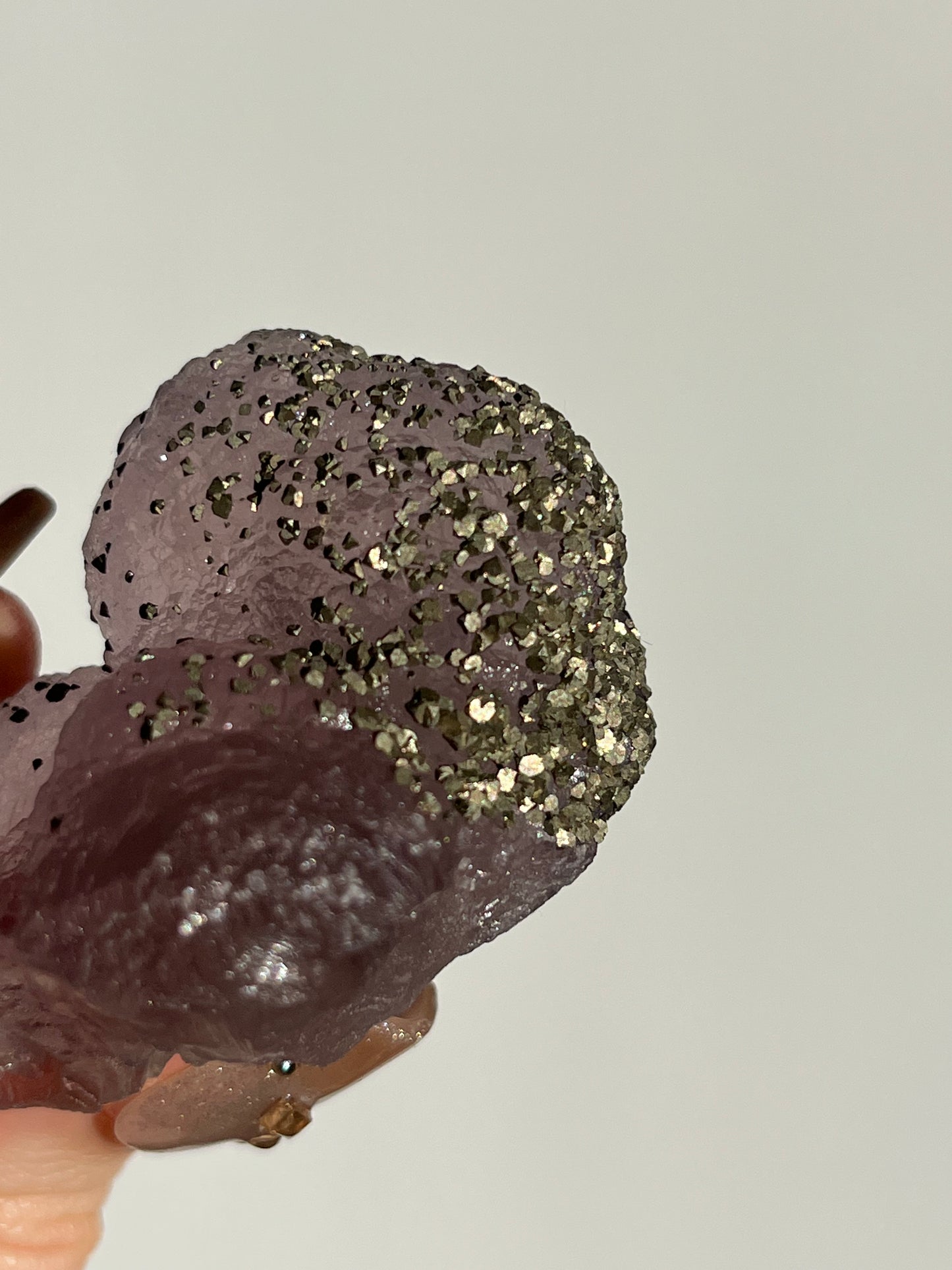 Botryoidal Purple Fluorite with Pyrite Specimen R