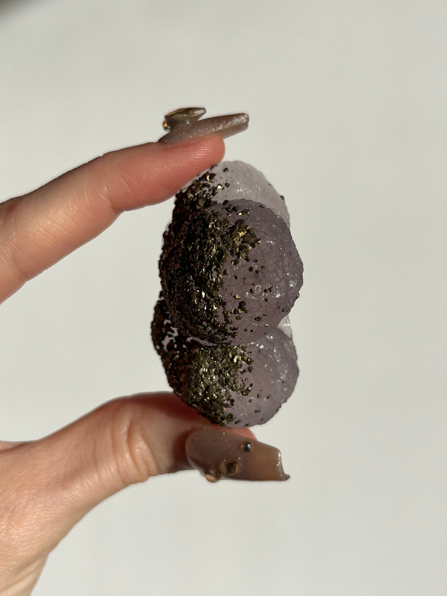 Botryoidal Purple Fluorite with Pyrite Specimen S