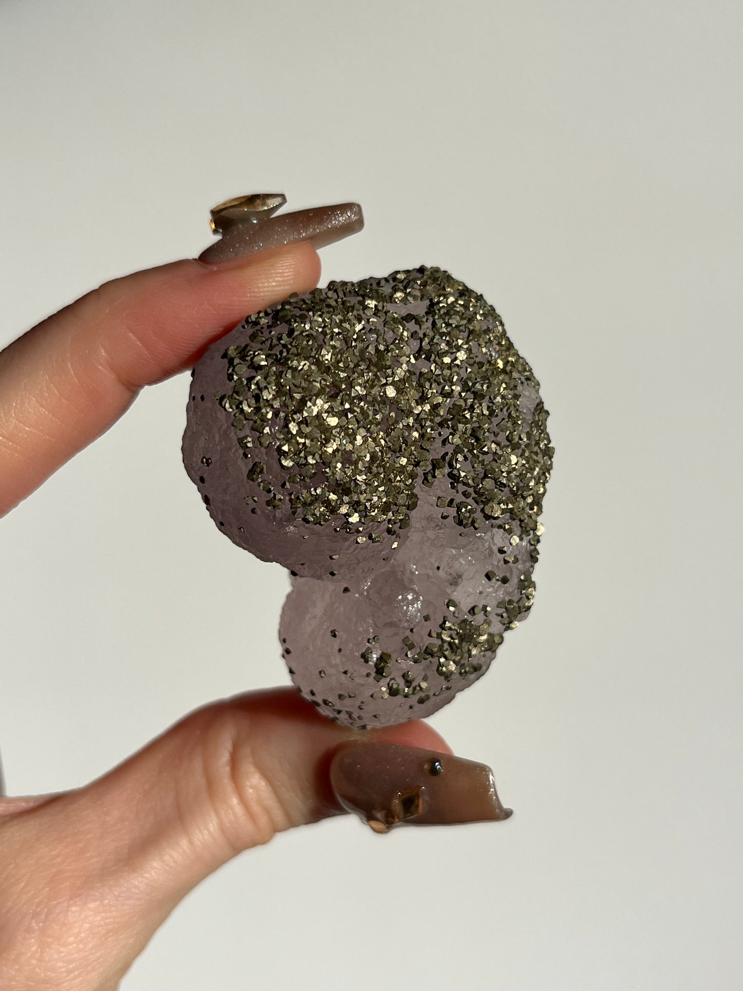 Botryoidal Purple Fluorite with Pyrite Specimen V