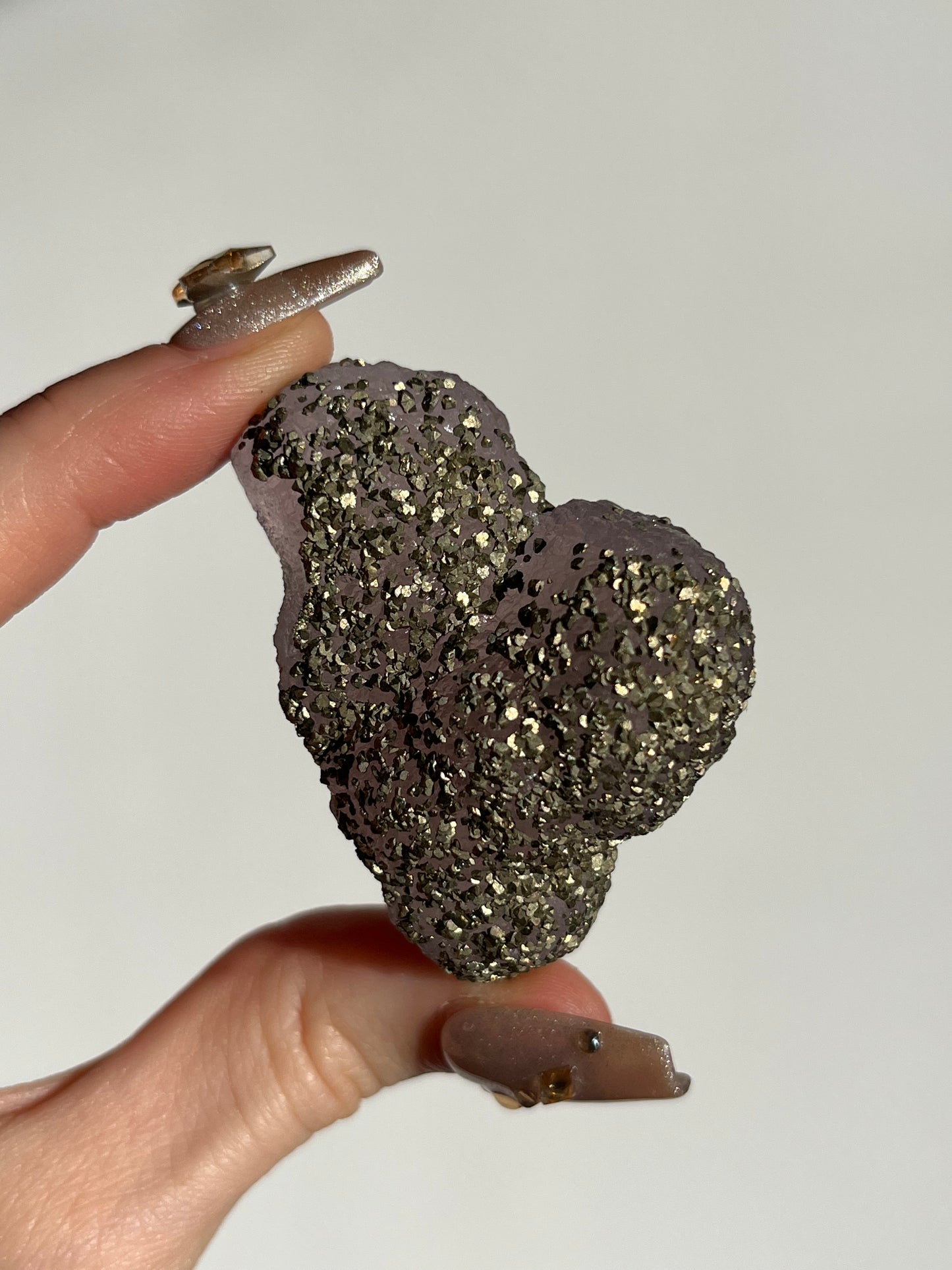 Botryoidal Purple Fluorite with Pyrite Specimen W